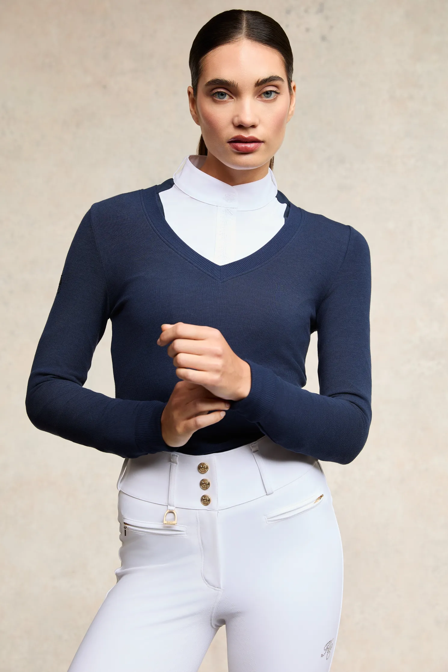 Gatcombe Long Sleeve Show Shirt (Ink Navy)