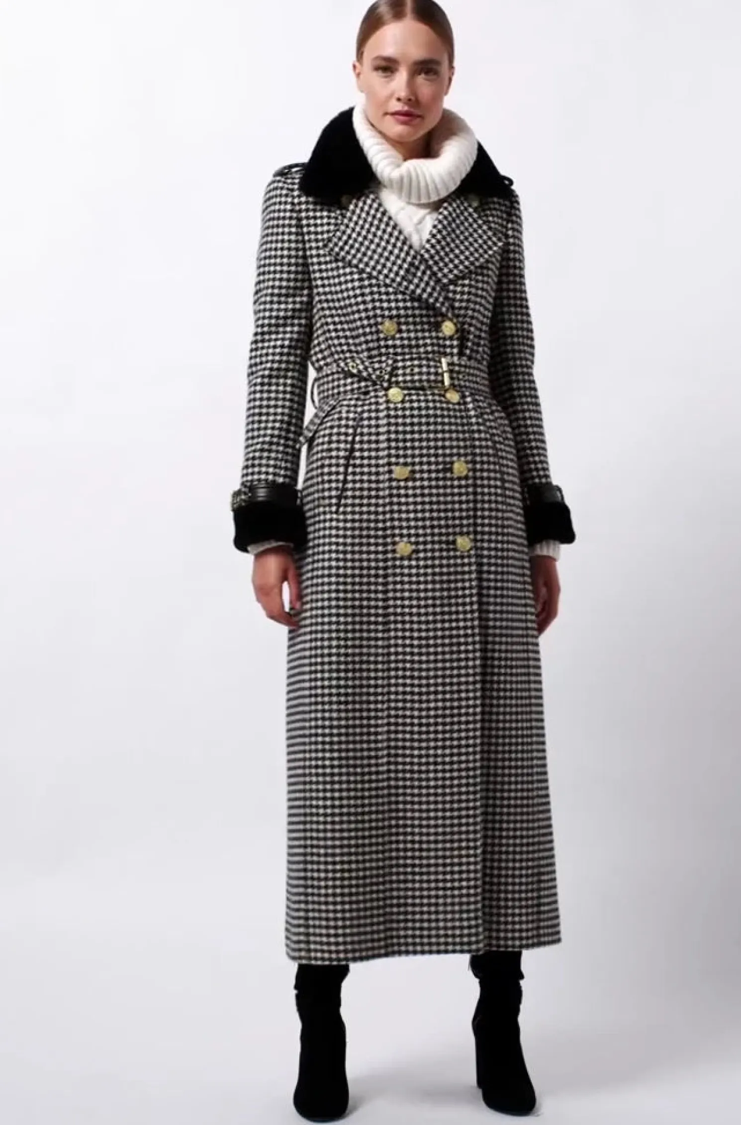 Gold Label Trench (Houndstooth)