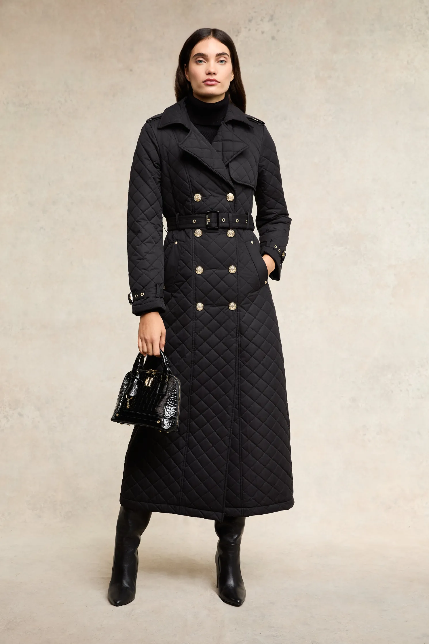 Grovesnor Tote Bag (Black Croc)