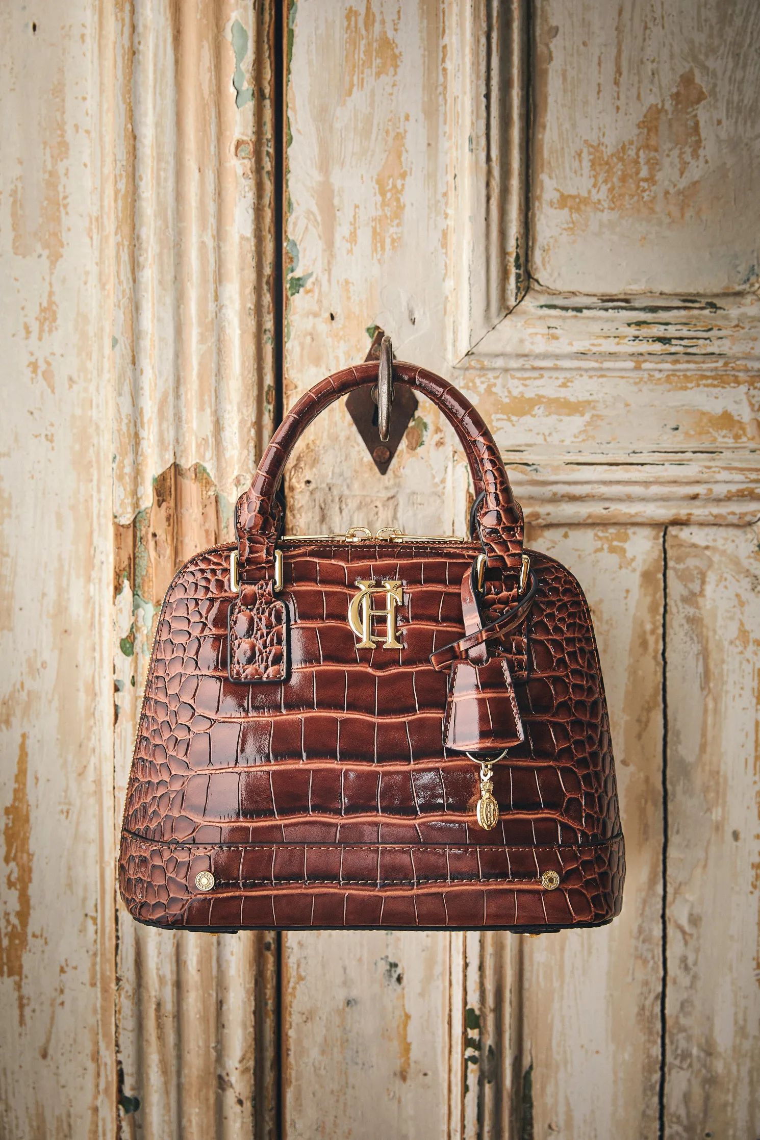 Grovesnor Tote Bag (Dark Tan Croc)