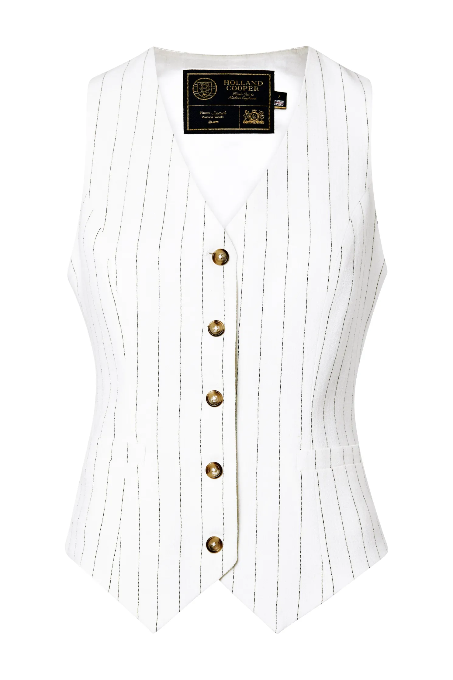 Hampton Waistcoat (Oyster Linen Pinstripe)