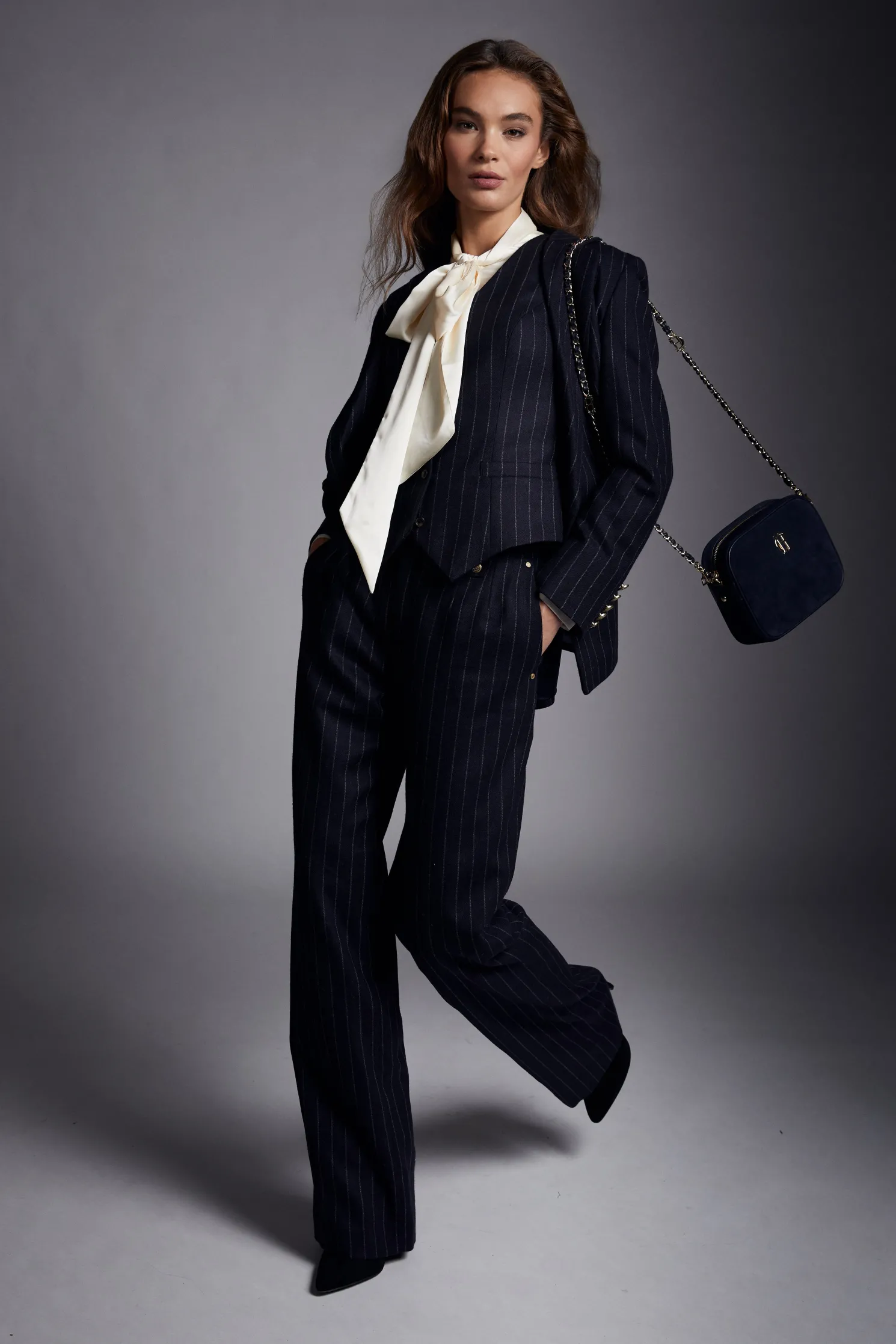 Hampton Waistcoat (Navy Chalk Pinstripe)