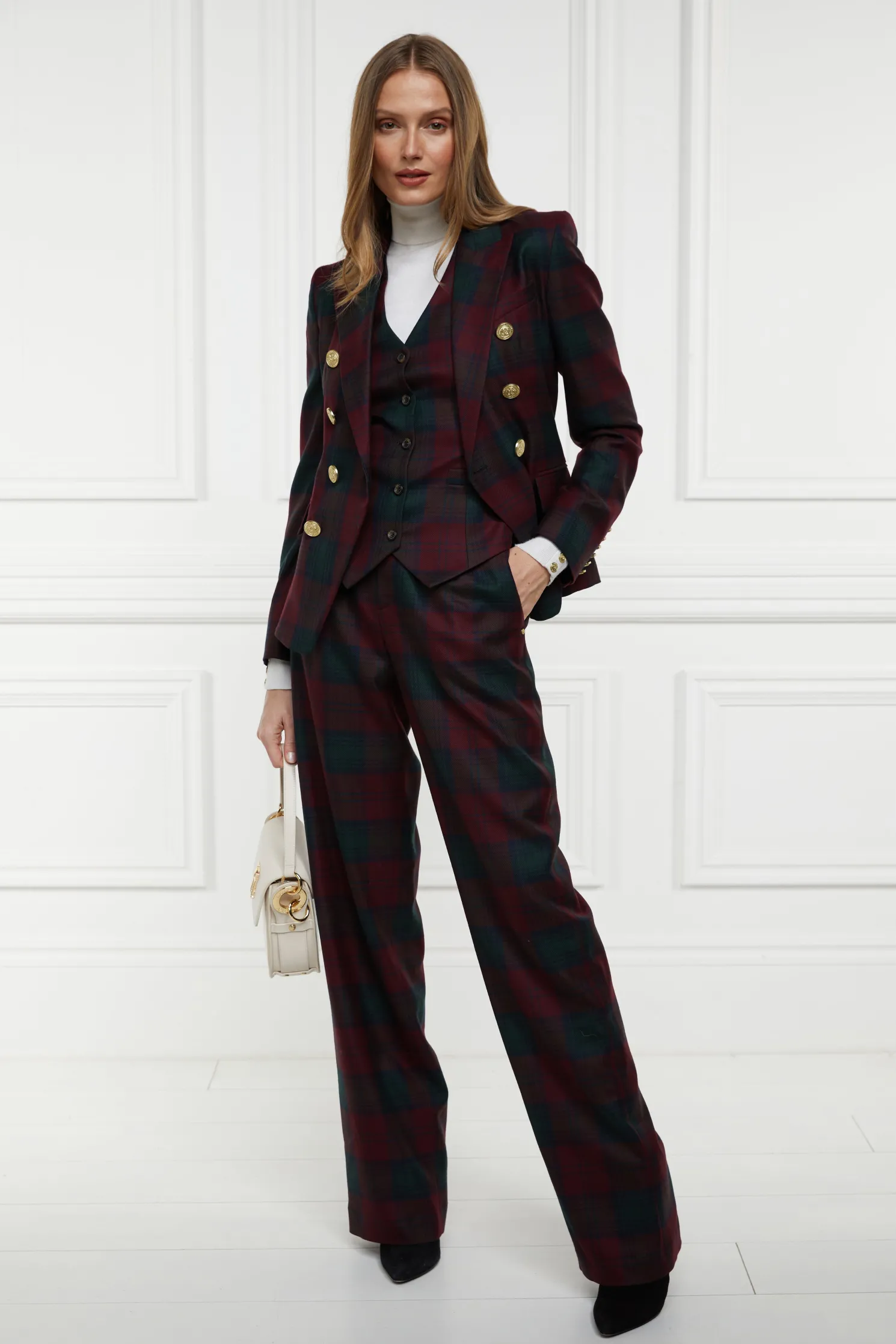 Hampton Waistcoat (Mulberry Tartan)