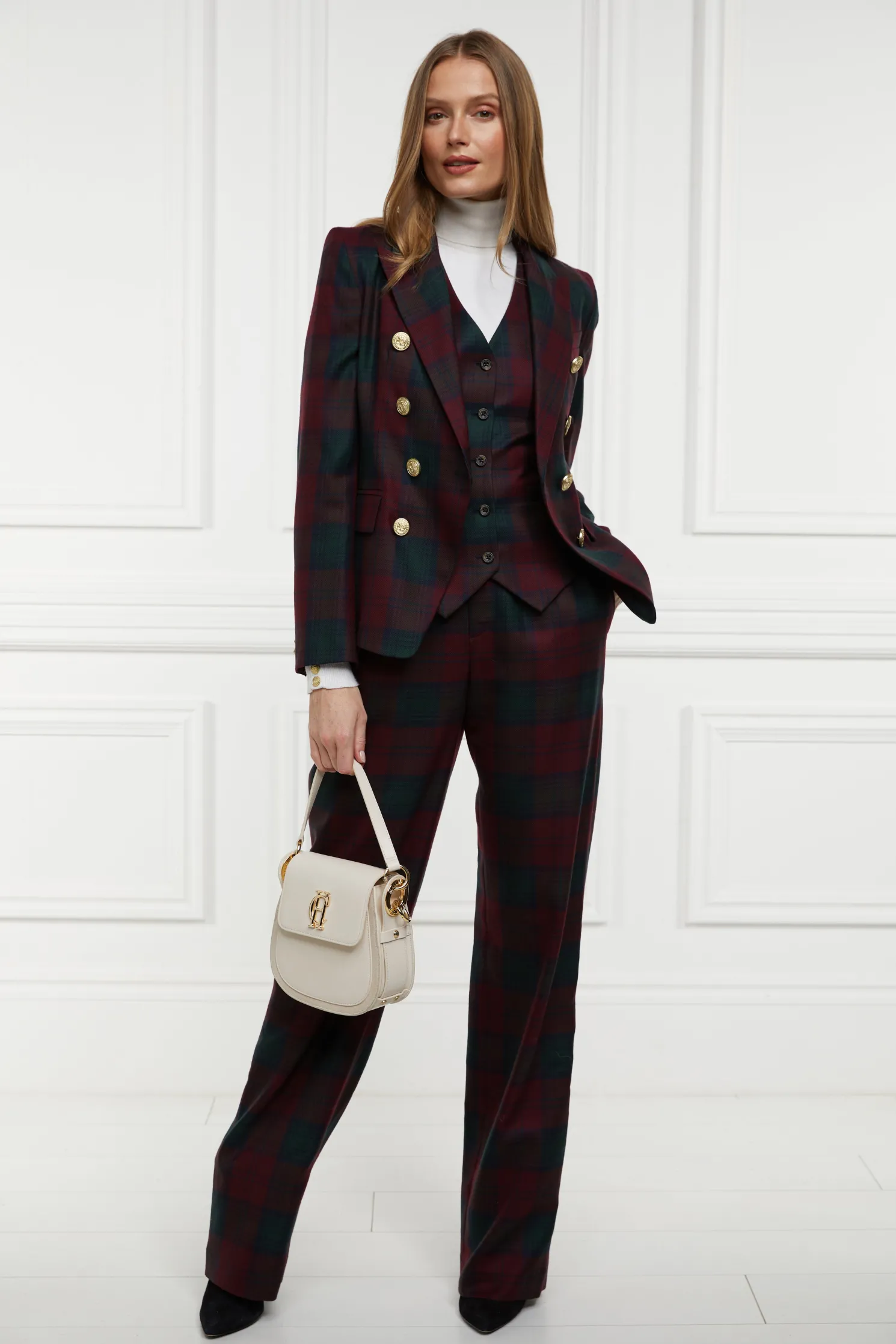 Hampton Waistcoat (Mulberry Tartan)