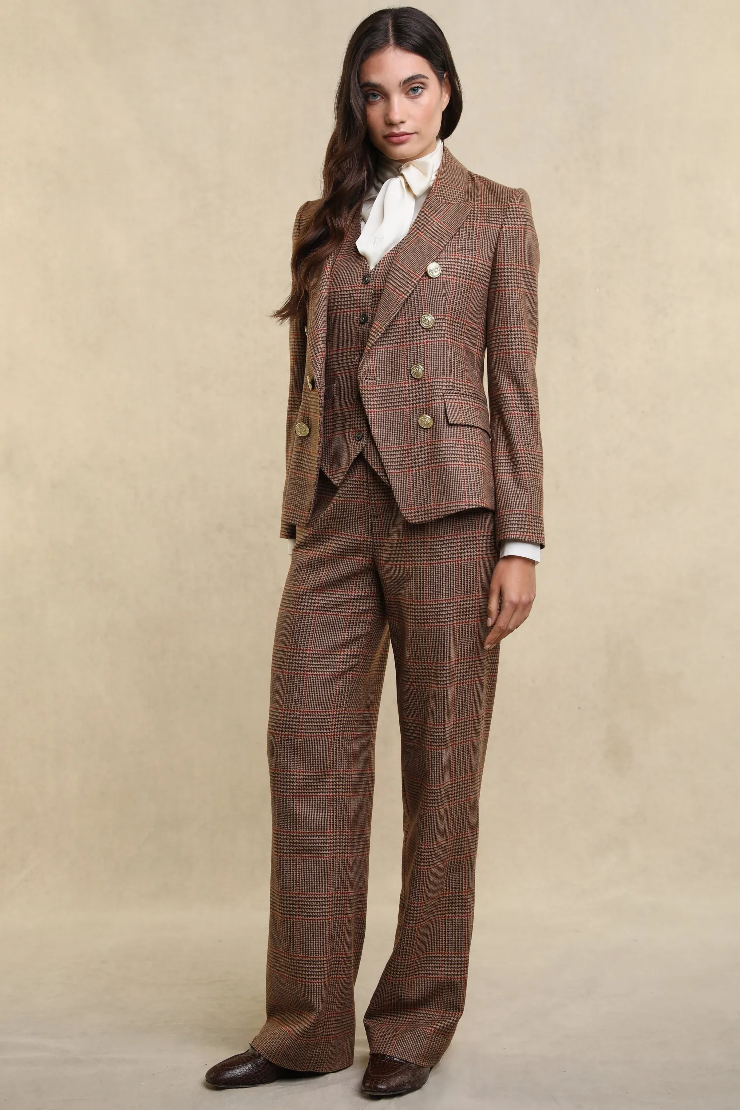 Hampton Waistcoat (Clarence Check Merlot)