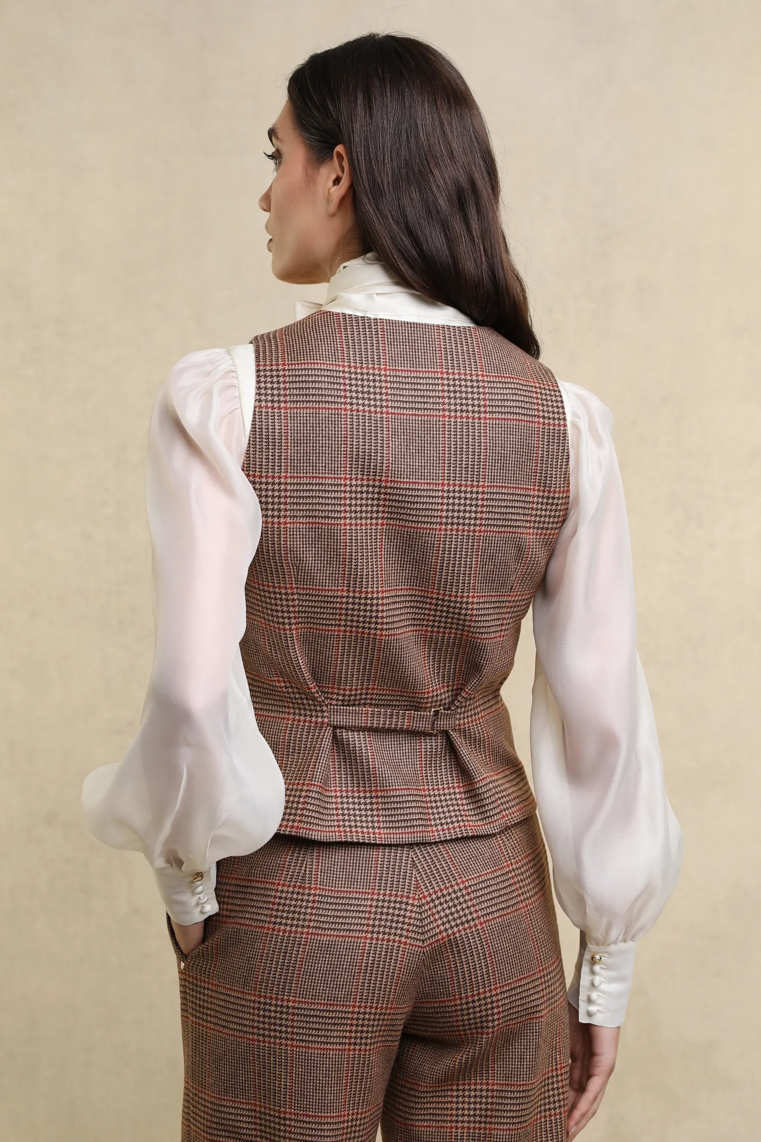 Hampton Waistcoat (Clarence Check Merlot)