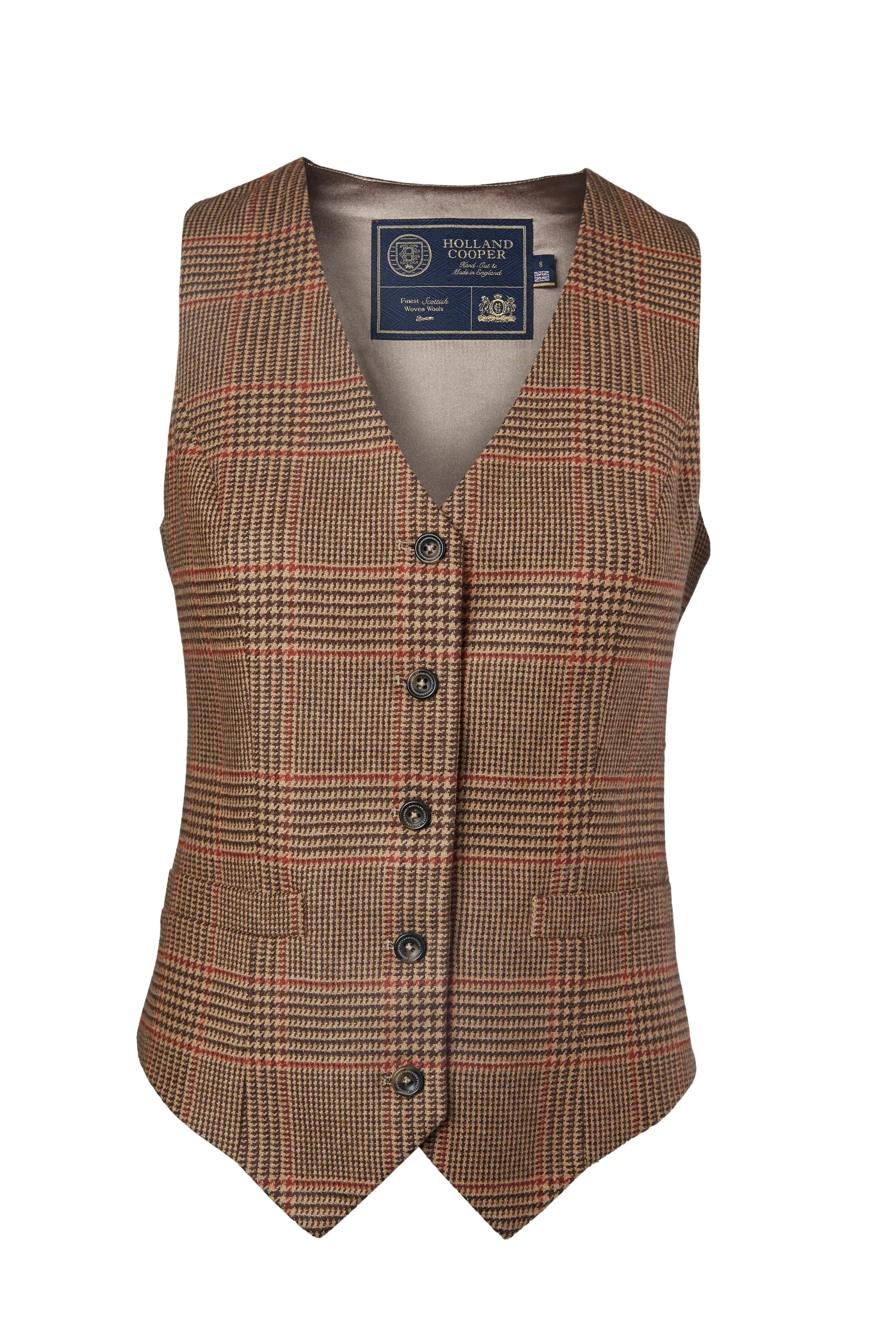 Hampton Waistcoat (Clarence Check Merlot)