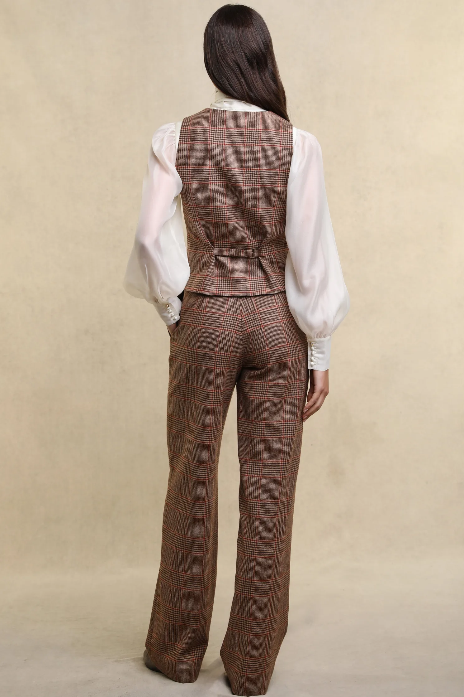 Hampton Waistcoat (Clarence Check Merlot)