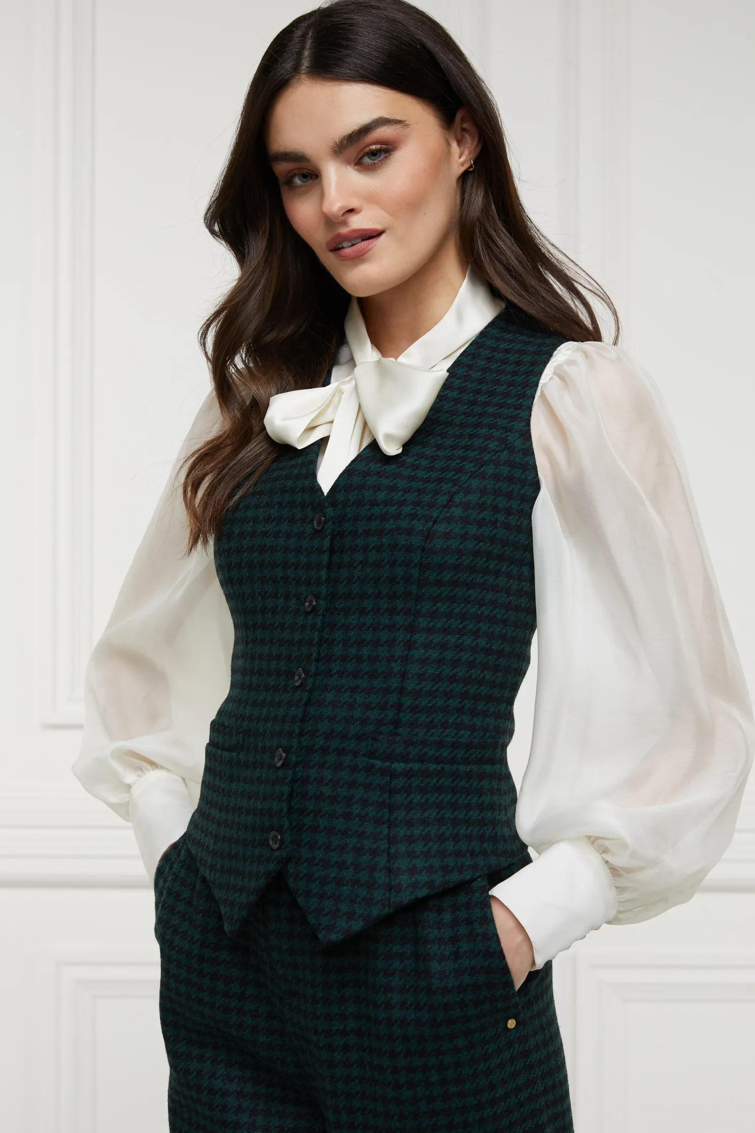 Hampton Waistcoat (Emerald Houndstooth)