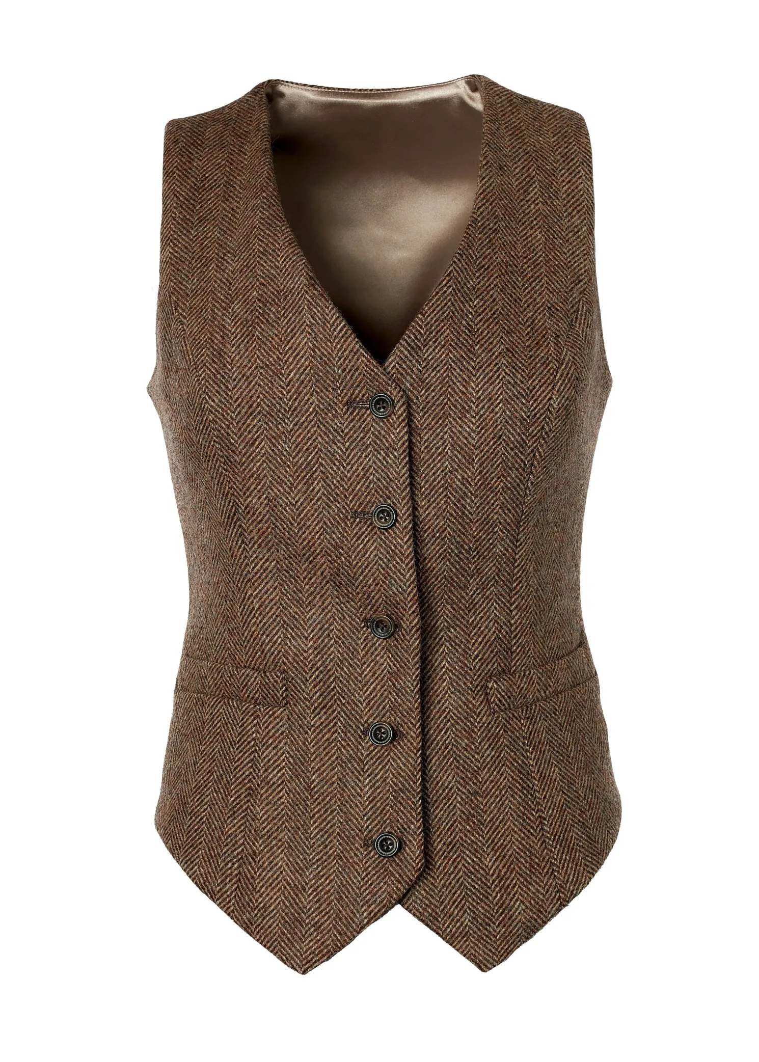 Hampton Waistcoat (Large Scale Brown Herringbone)