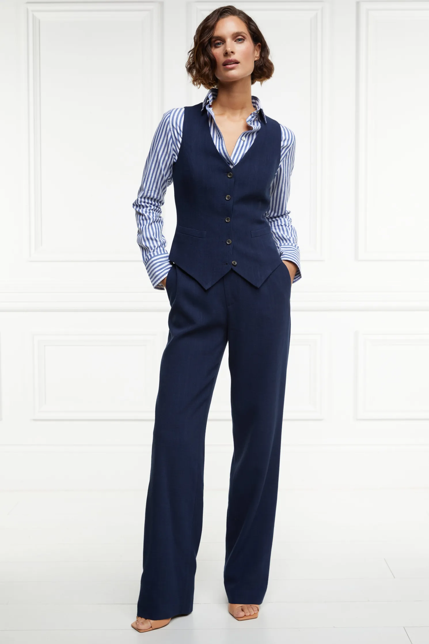 Hampton Waistcoat (Navy Linen)