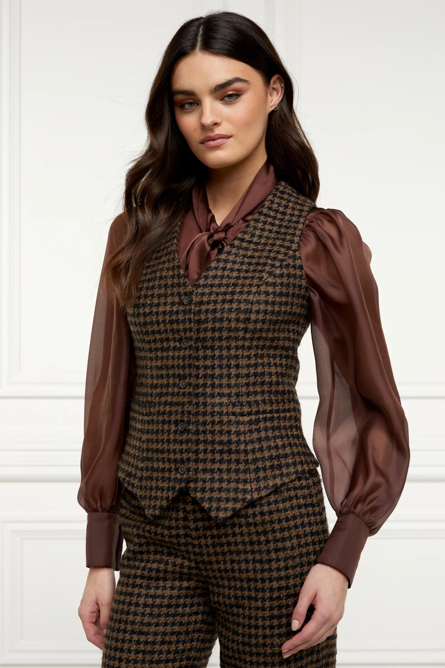Hampton Waistcoat (Chocolate Houndstooth)