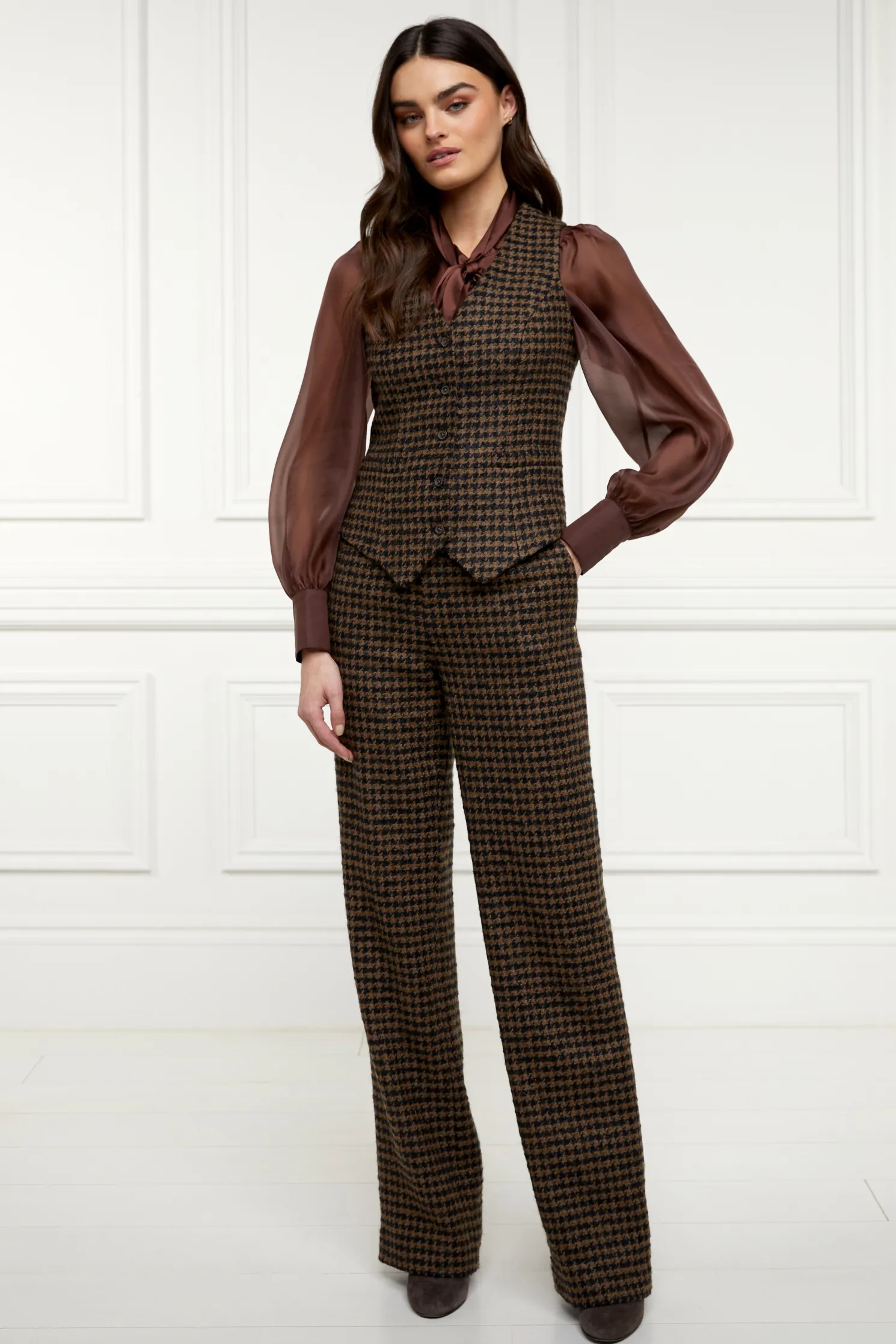 Hampton Waistcoat (Chocolate Houndstooth)