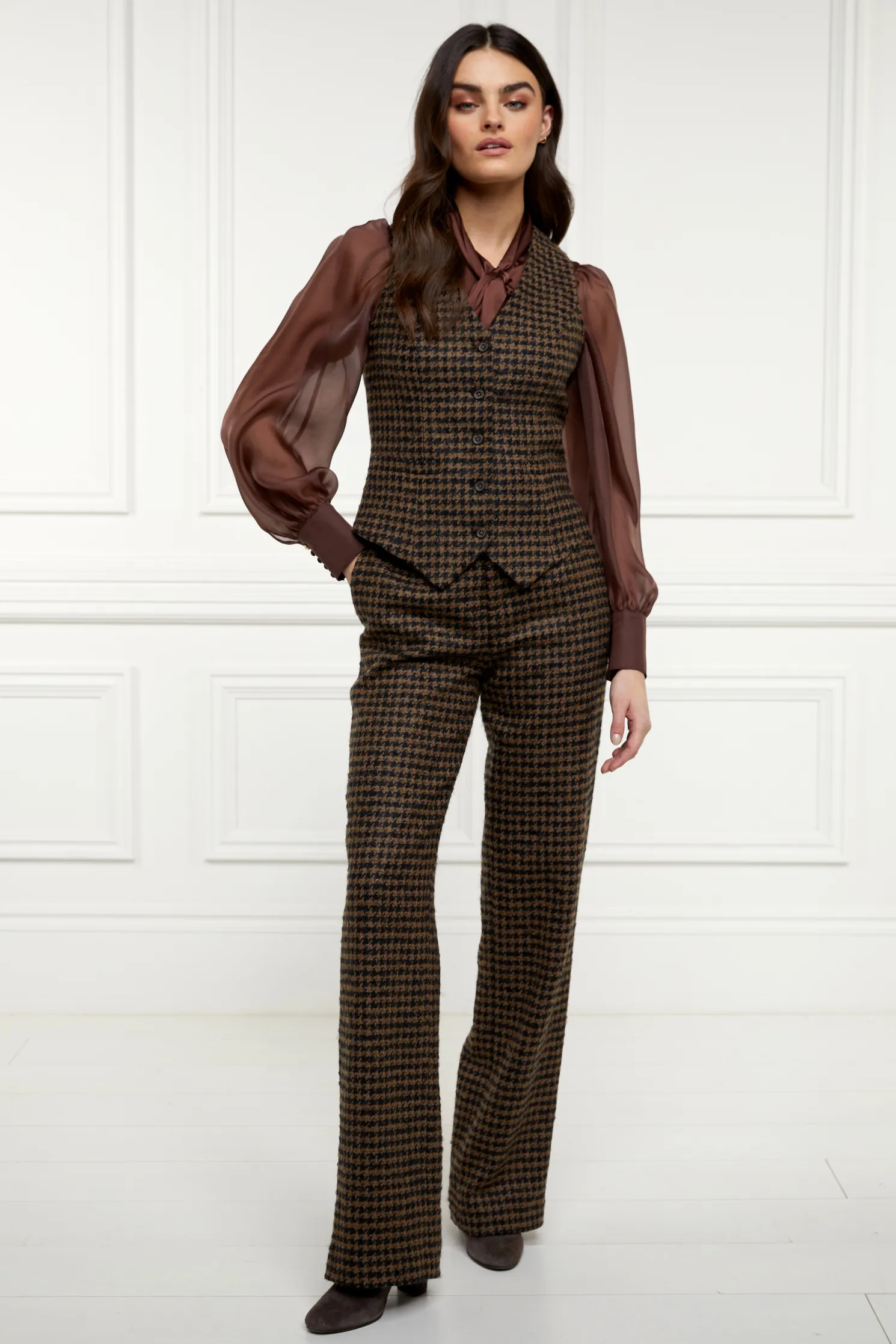 Hampton Waistcoat (Chocolate Houndstooth)