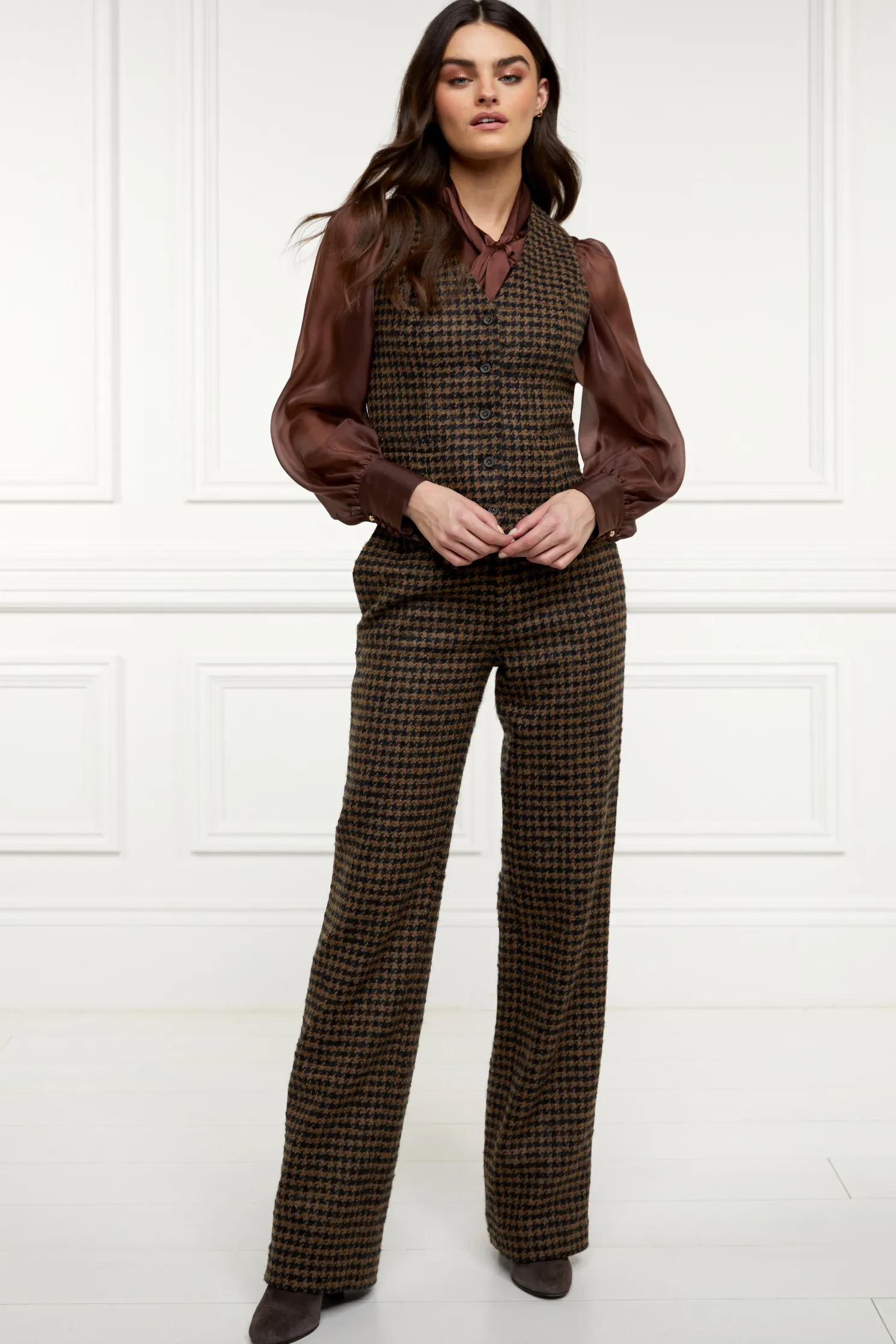 Hampton Waistcoat (Chocolate Houndstooth)