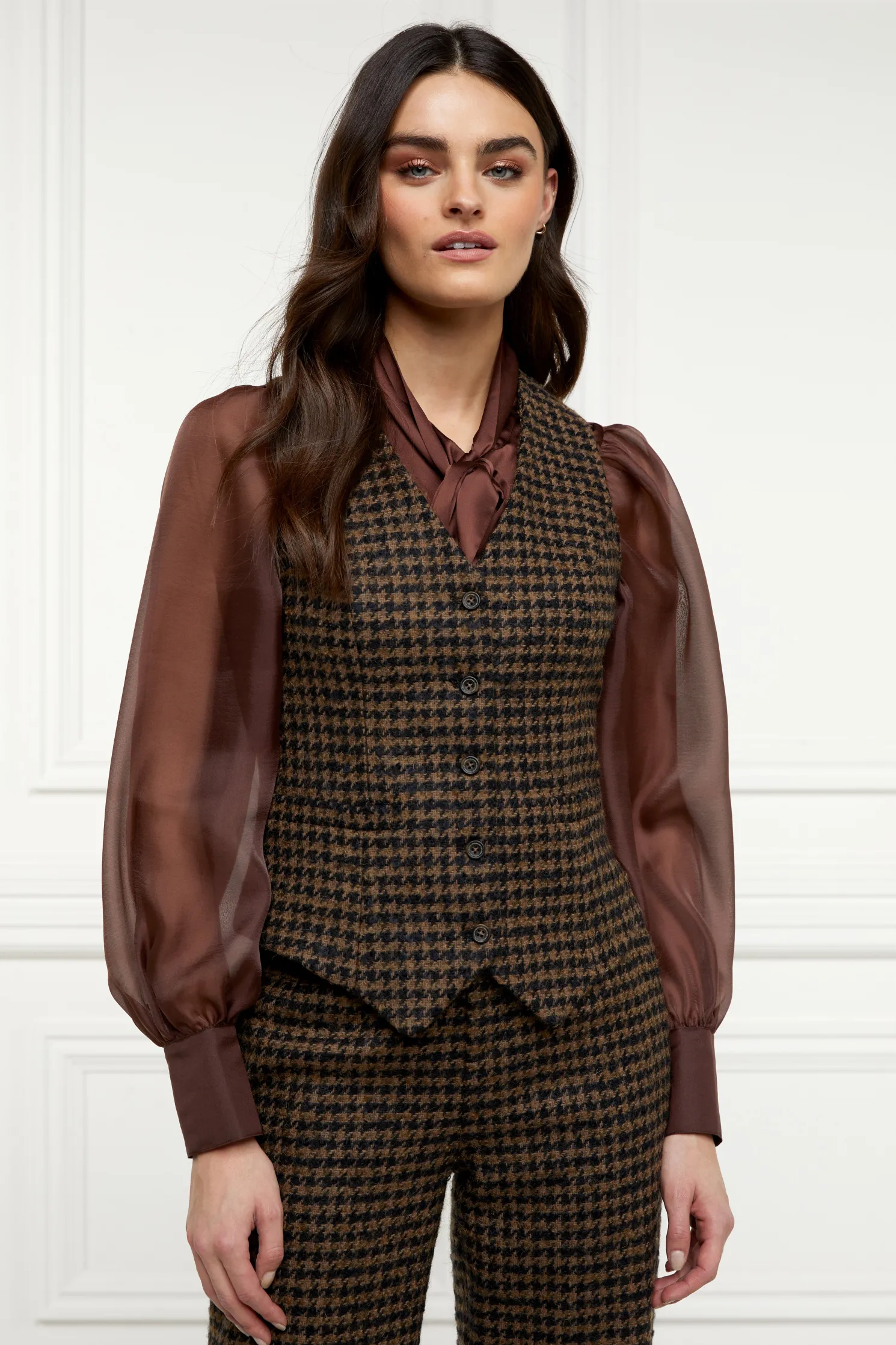 Hampton Waistcoat (Chocolate Houndstooth)