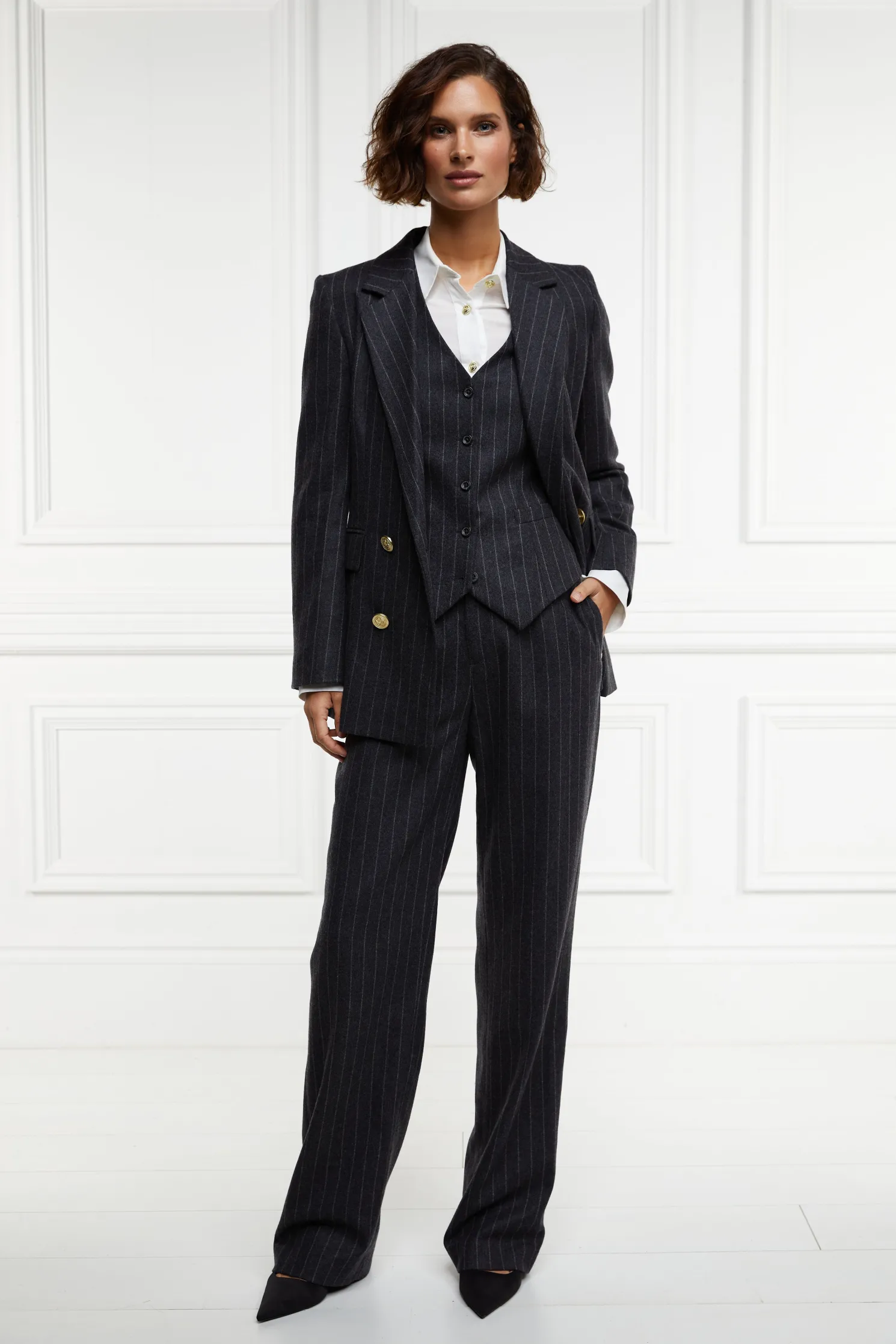 Hampton Waistcoat (Charcoal Pinstripe)