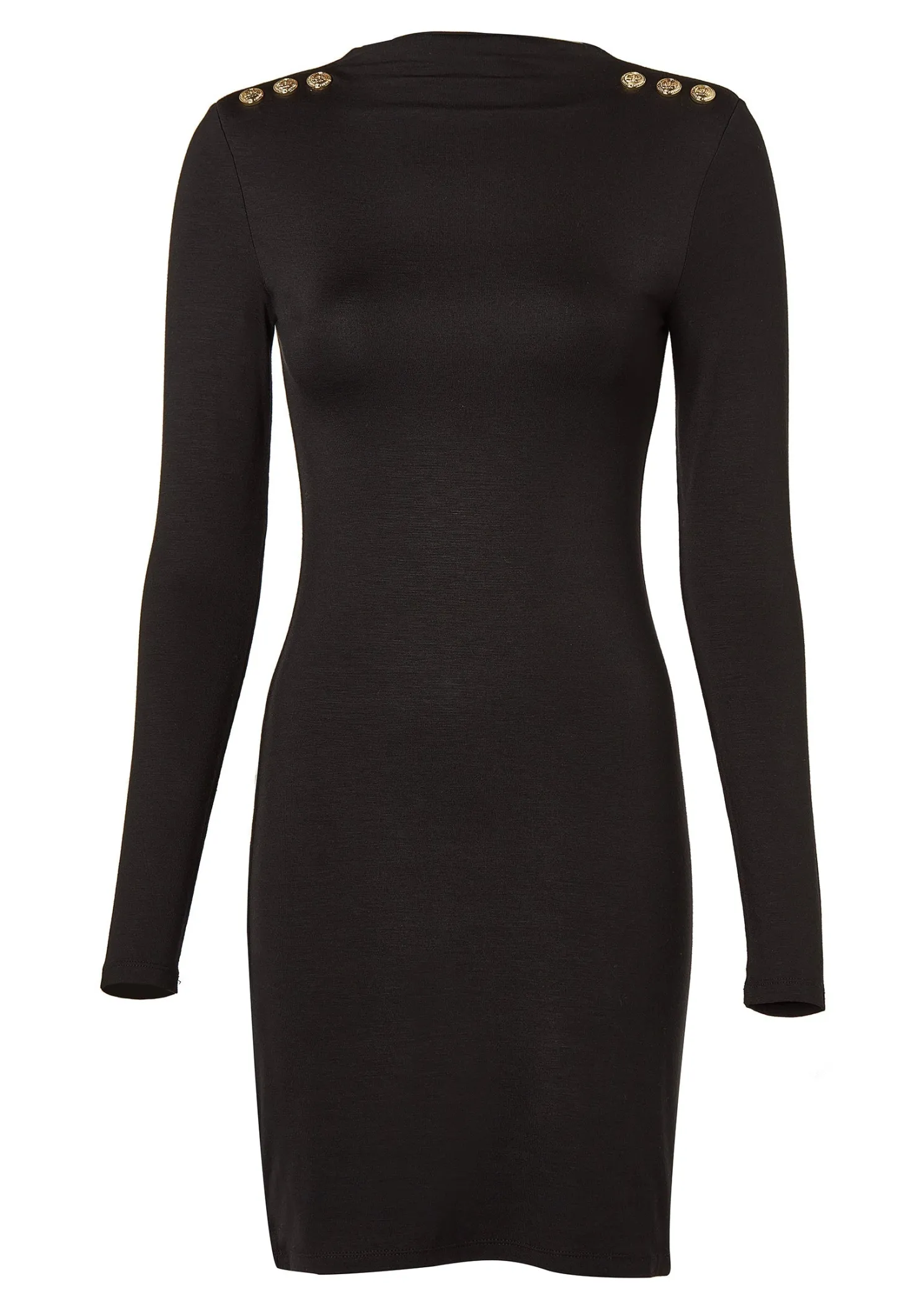 Harper Long Sleeve Mini Dress (Black)