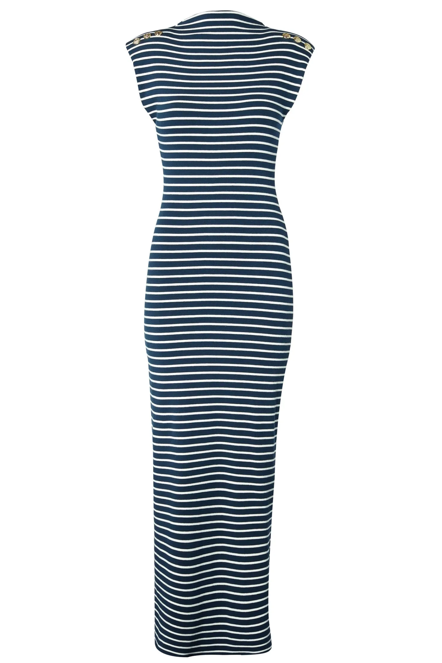 Harper Maxi Dress (Ink Navy Natural Stripe)