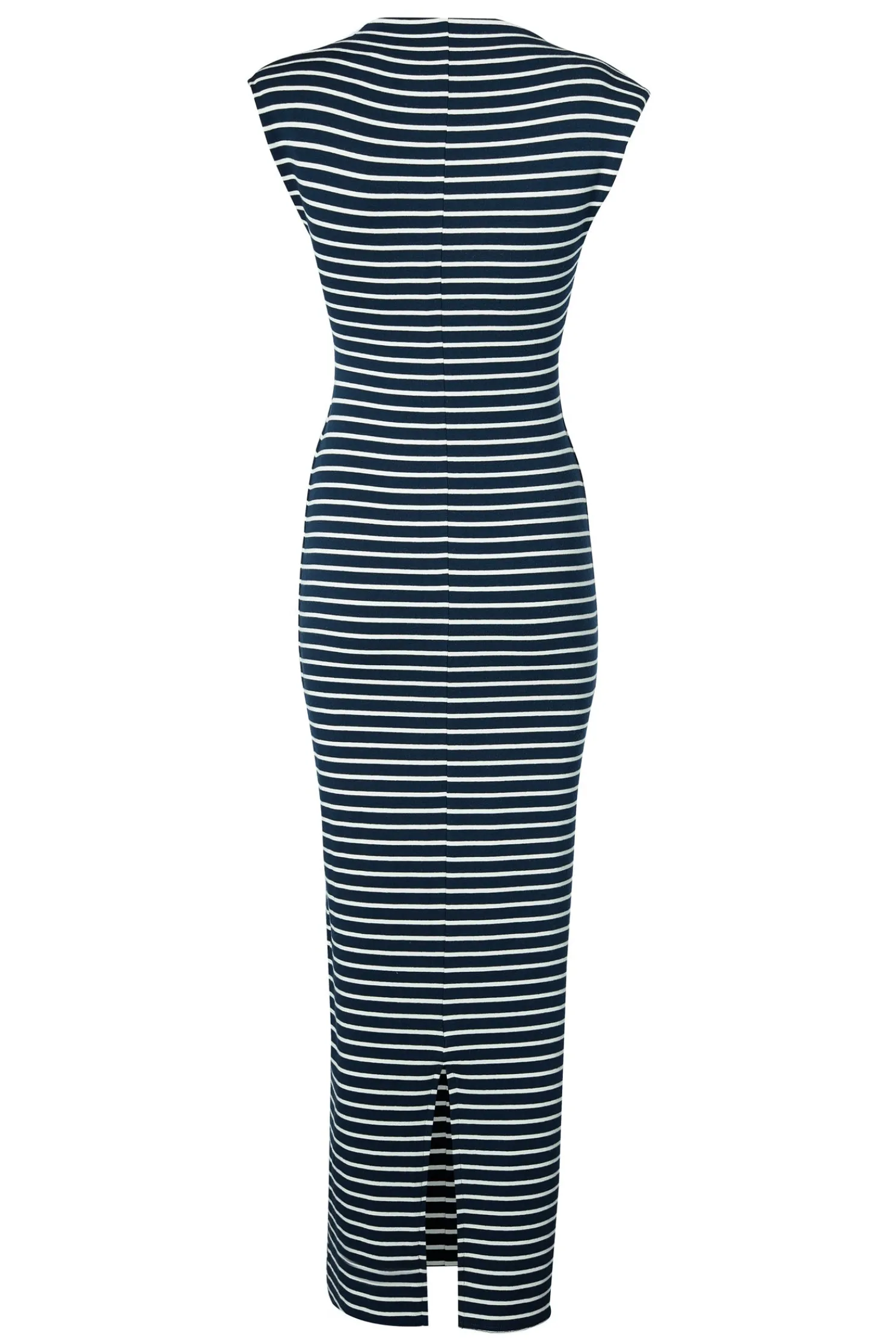 Harper Maxi Dress (Ink Navy Natural Stripe)
