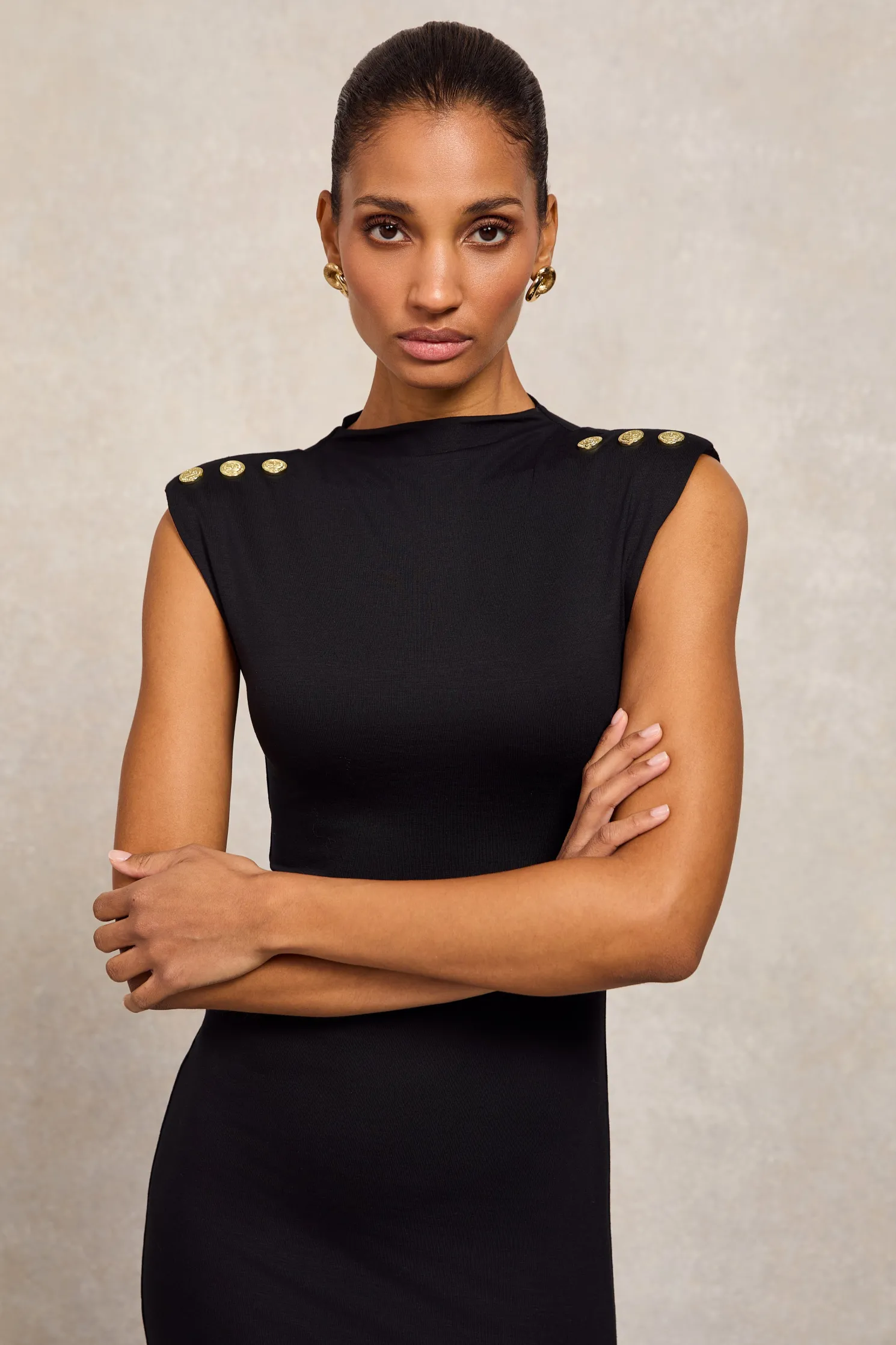 Harper Sleeveless Mini Dress (Black)