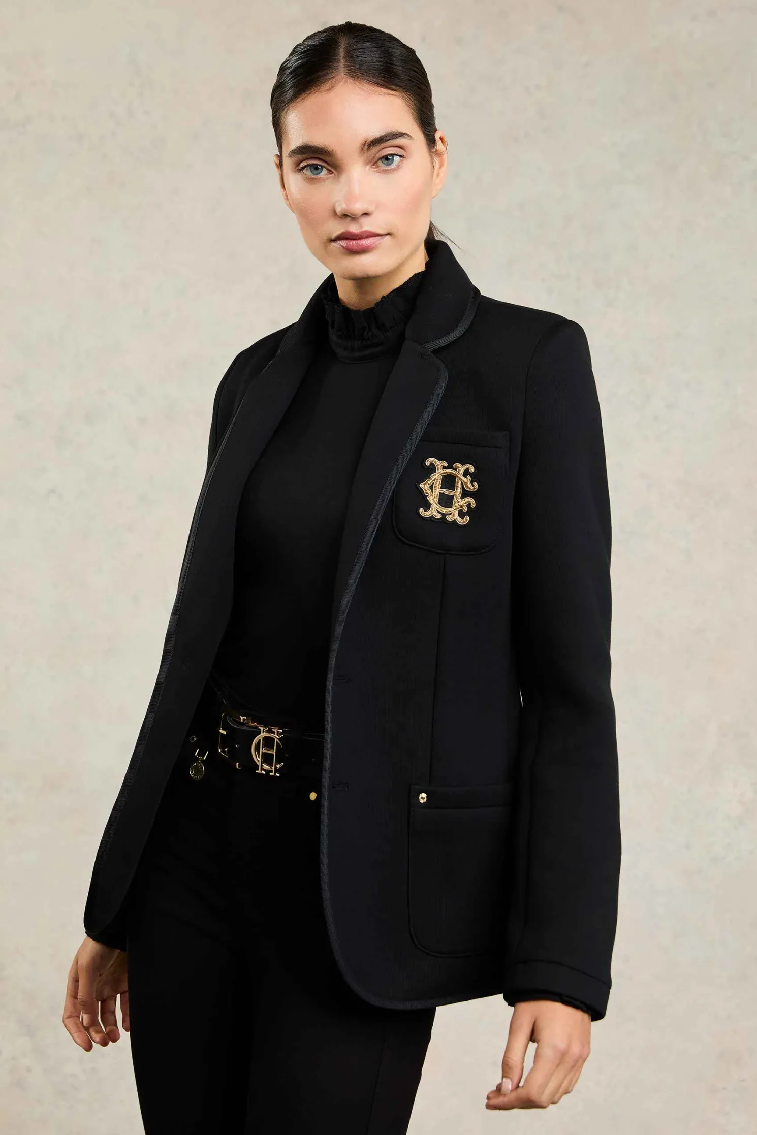 Henley Blazer (Black Black)