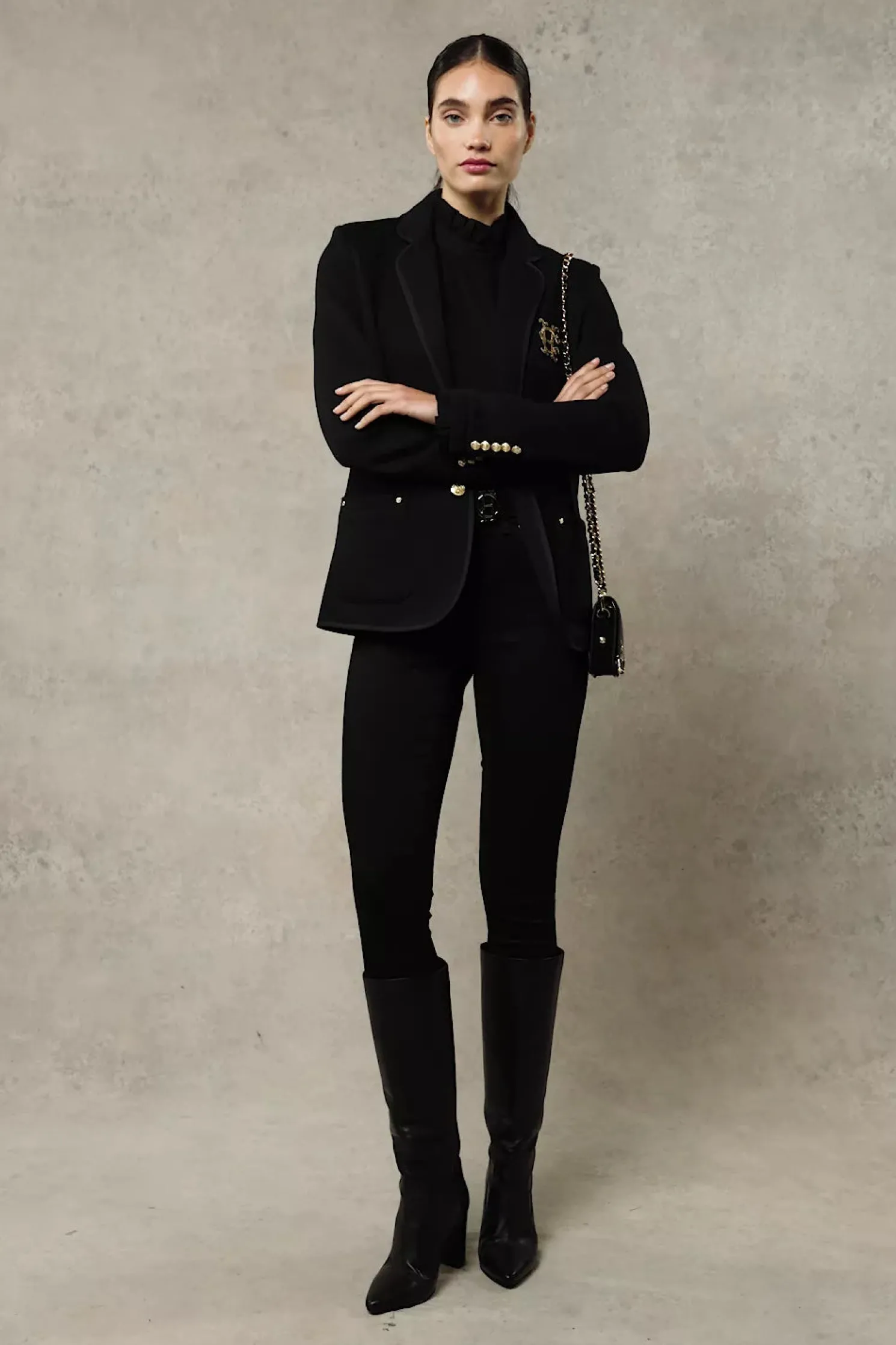 Henley Blazer (Black Black)