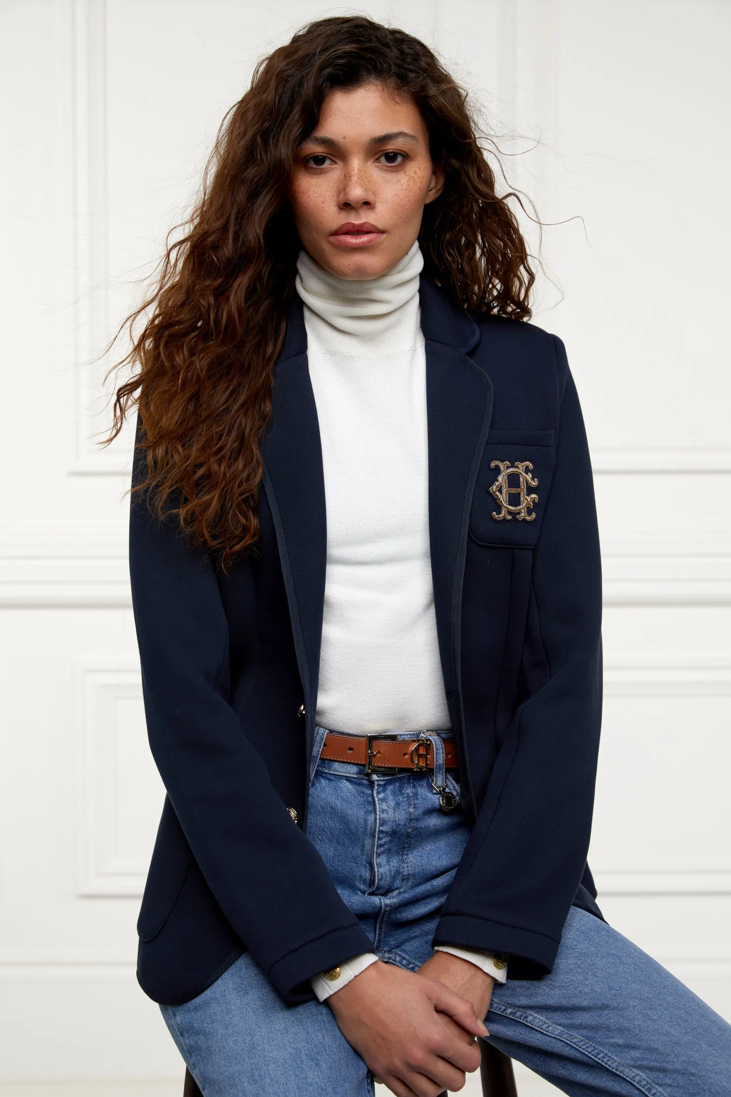 Henley Blazer (Navy Navy)