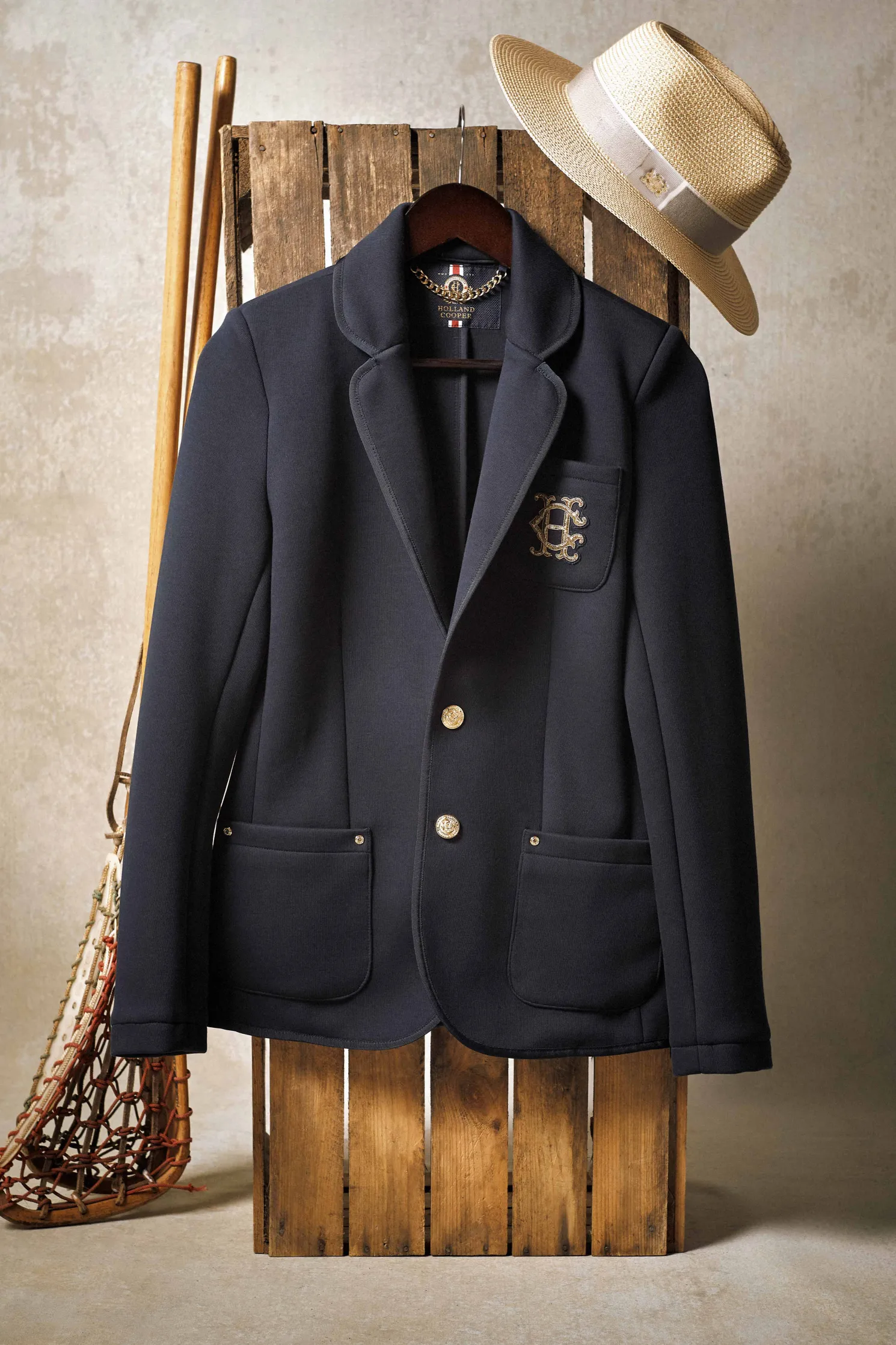 Henley Blazer (Navy Navy)