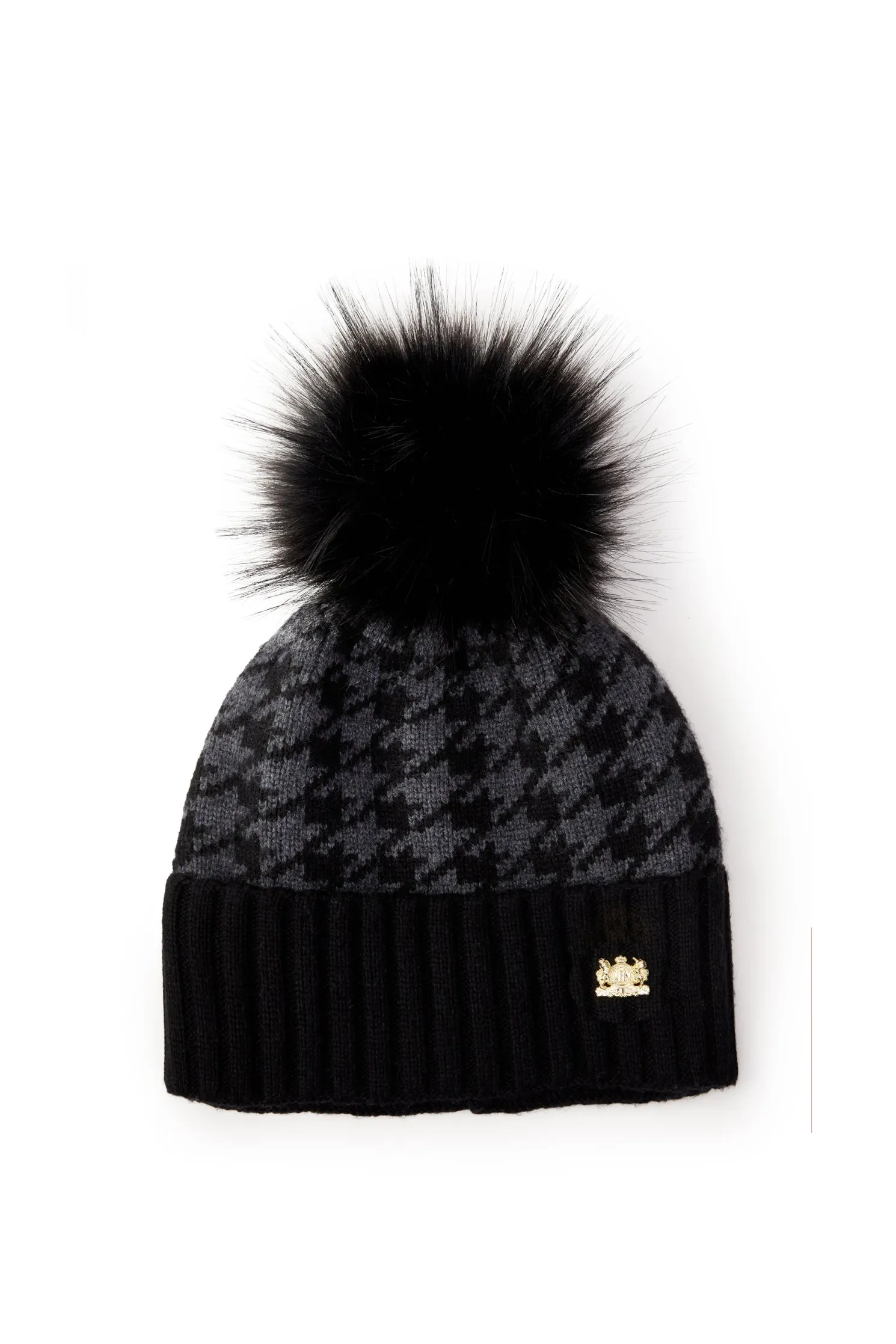 Heritage Bobble Hat (Grey Houndstooth)