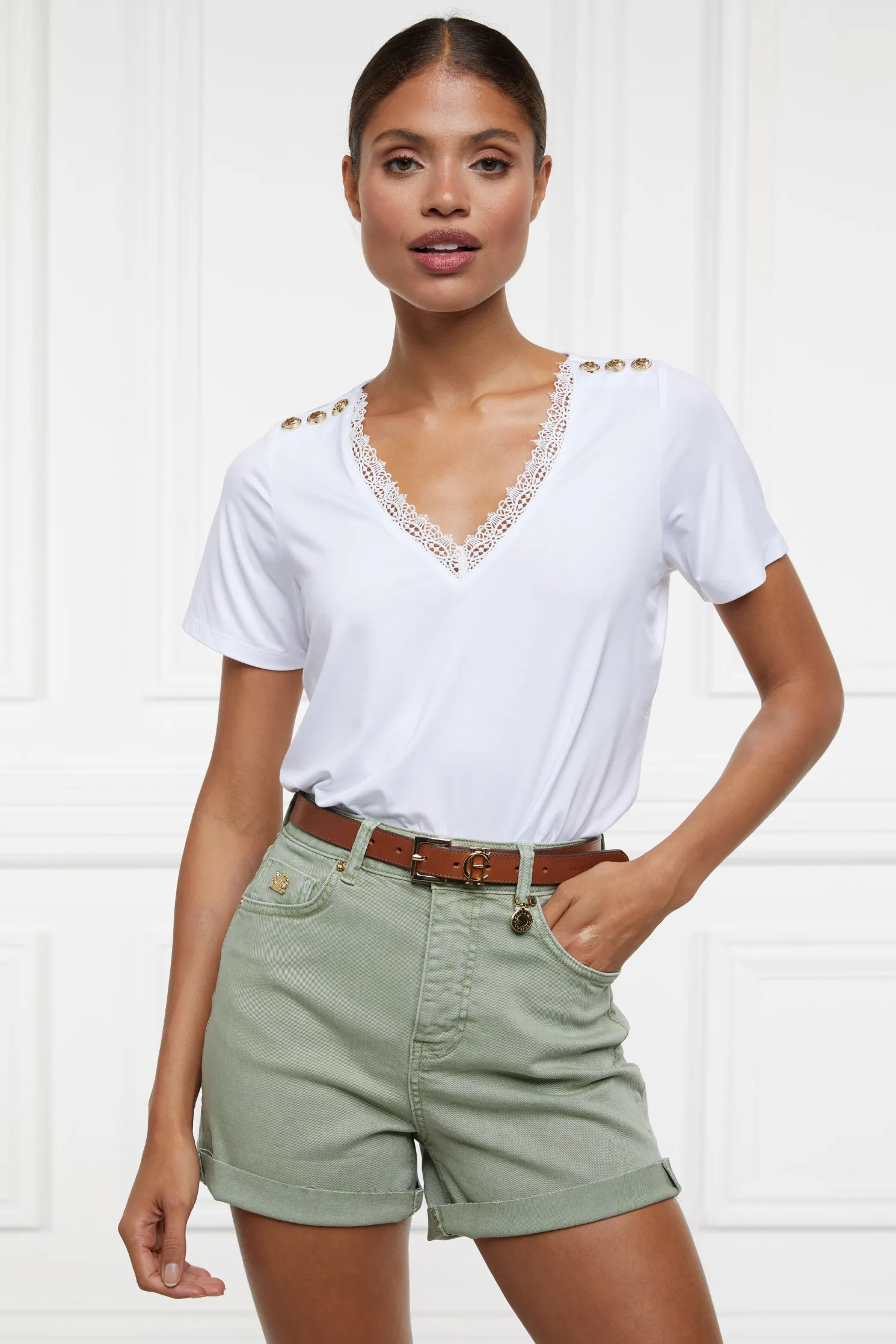 High Rise Denim Short (Sage)