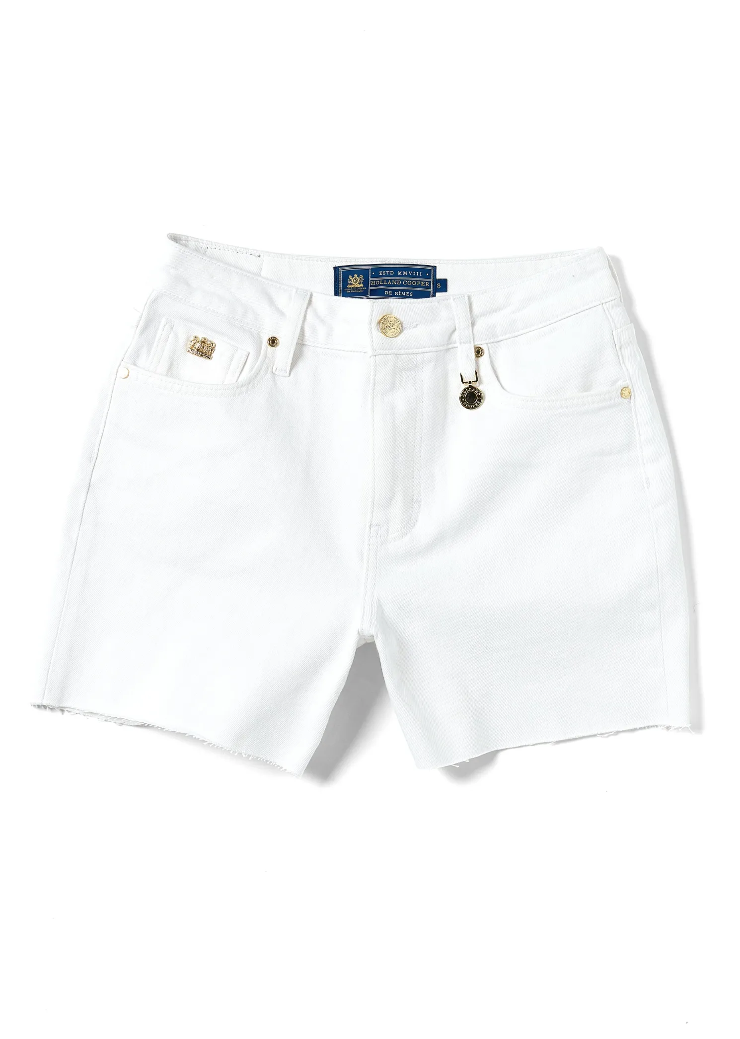 High Rise Denim Short (Optic White)