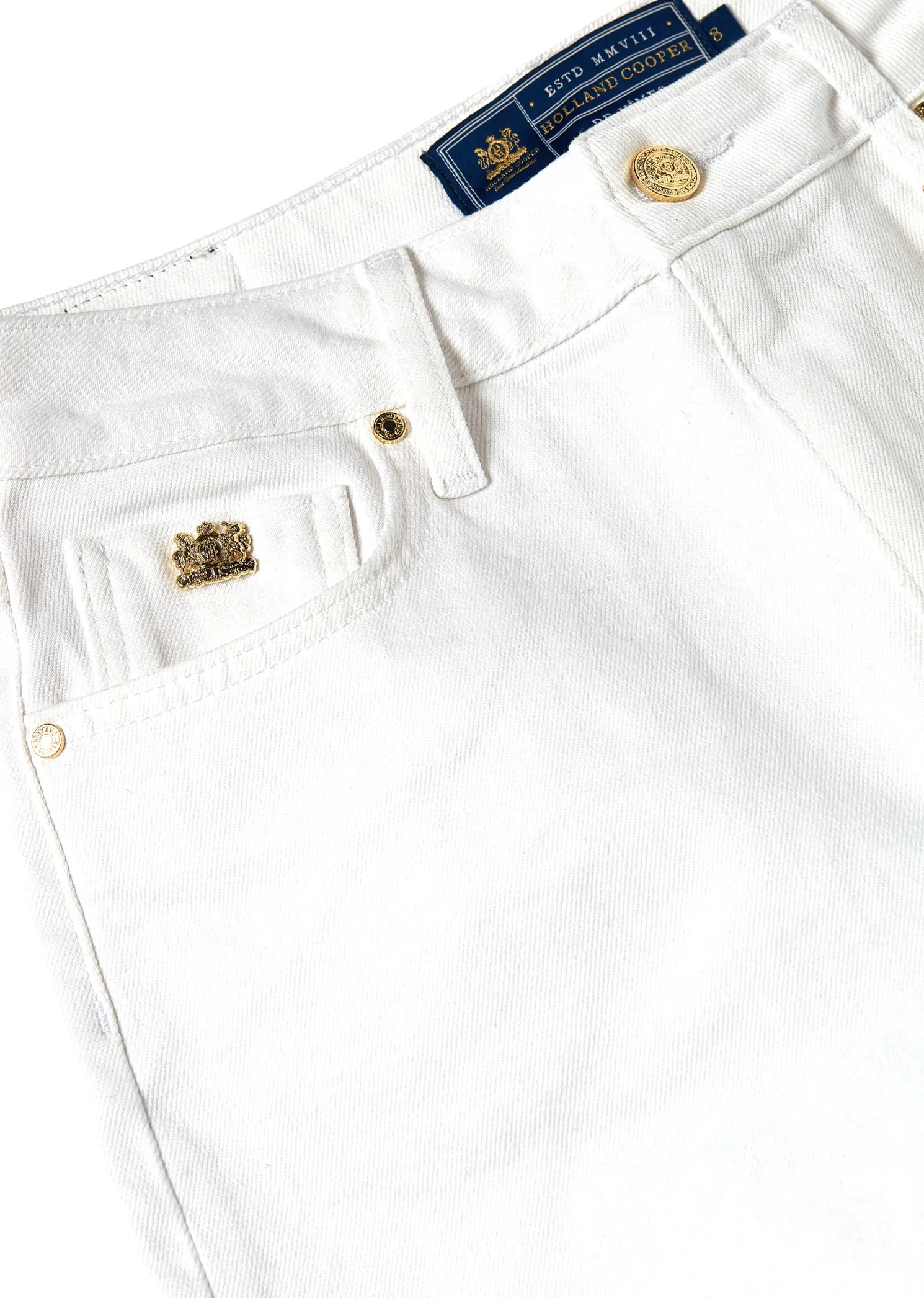 High Rise Denim Short (Optic White)