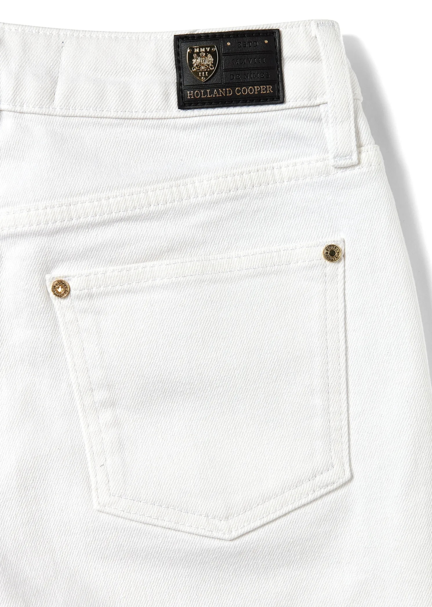 High Rise Denim Short (Optic White)