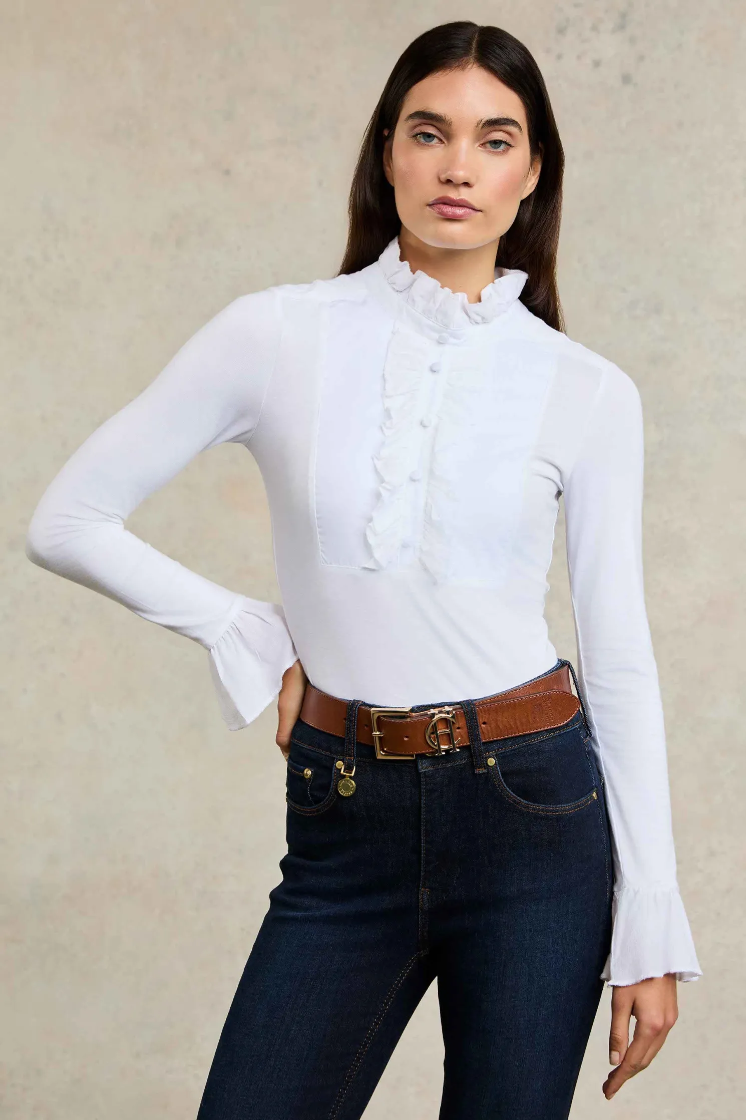 High Rise Flared Jean (Deep Indigo)