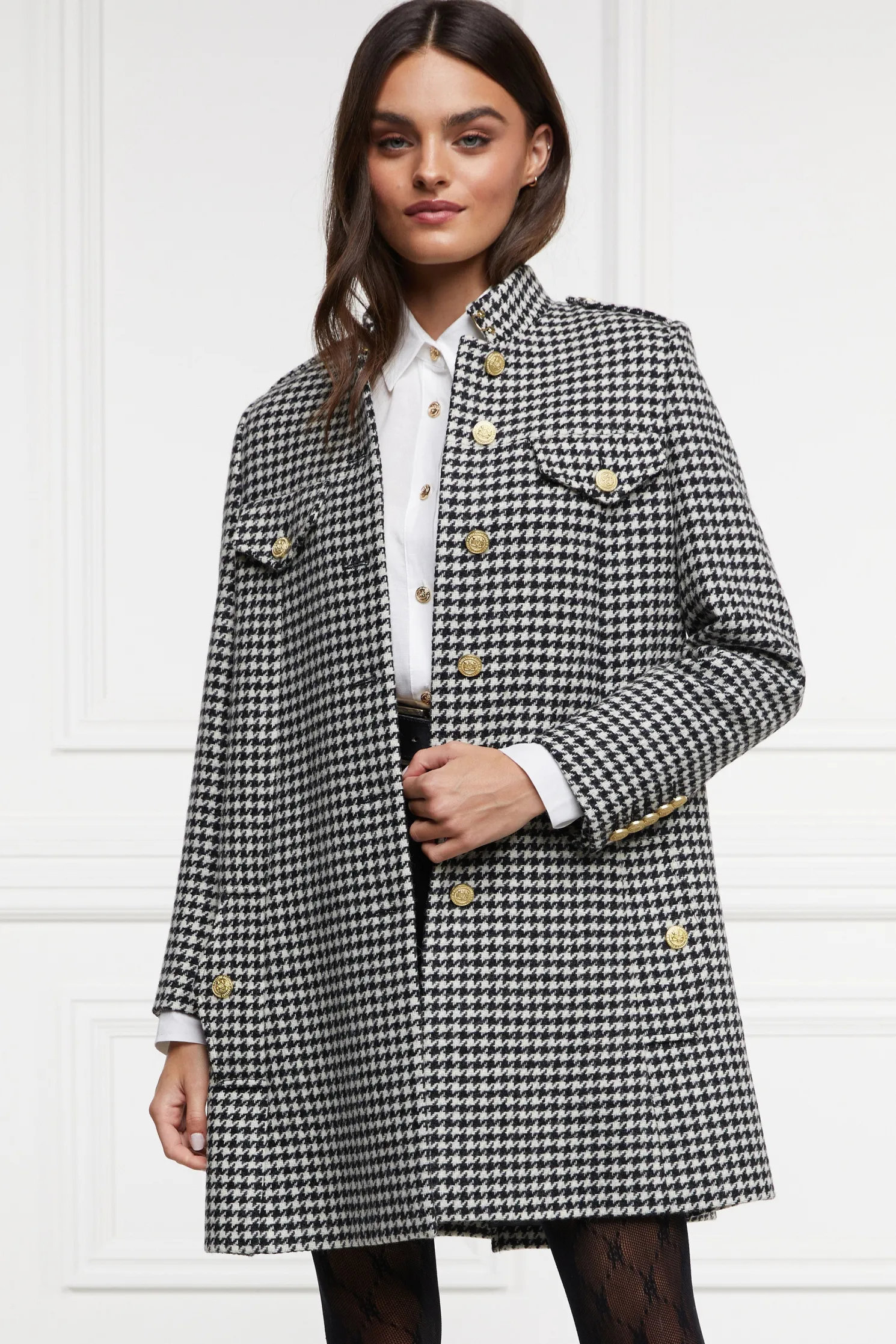 Highbury Cape Coat (Houndstooth)