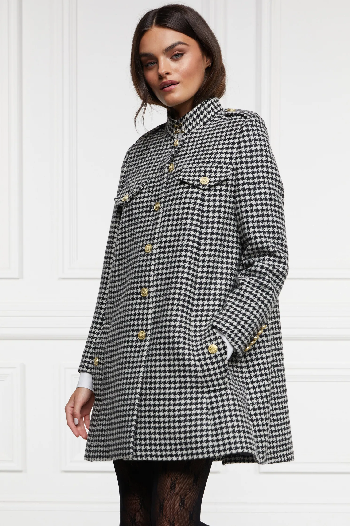 Highbury Cape Coat (Houndstooth)