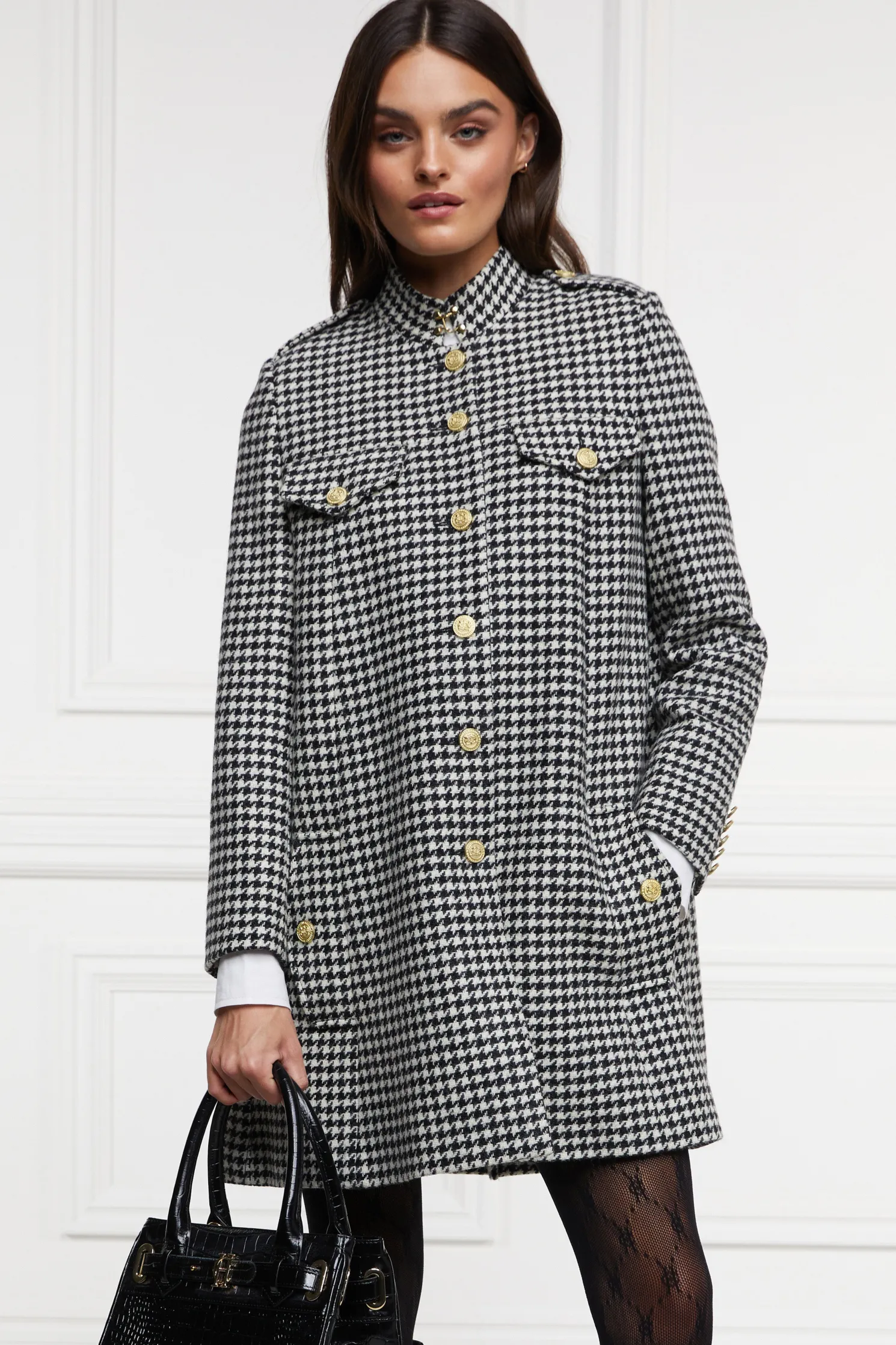 Highbury Cape Coat (Houndstooth)