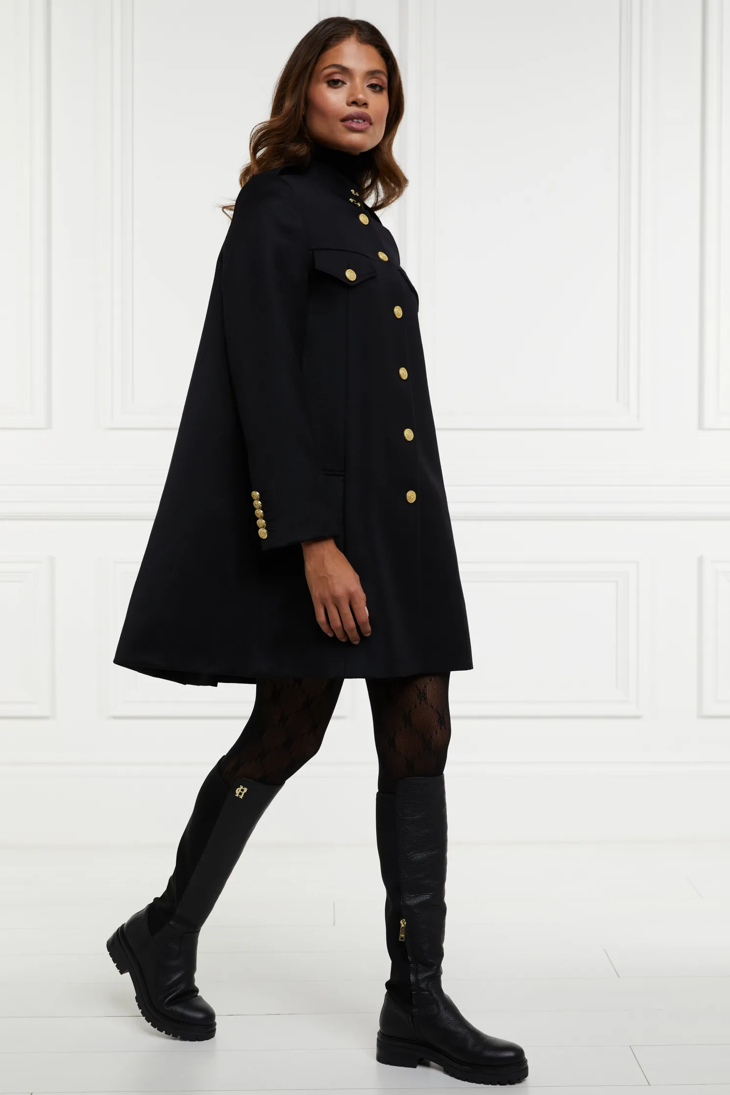 Highbury Cape Coat (Black Twill)