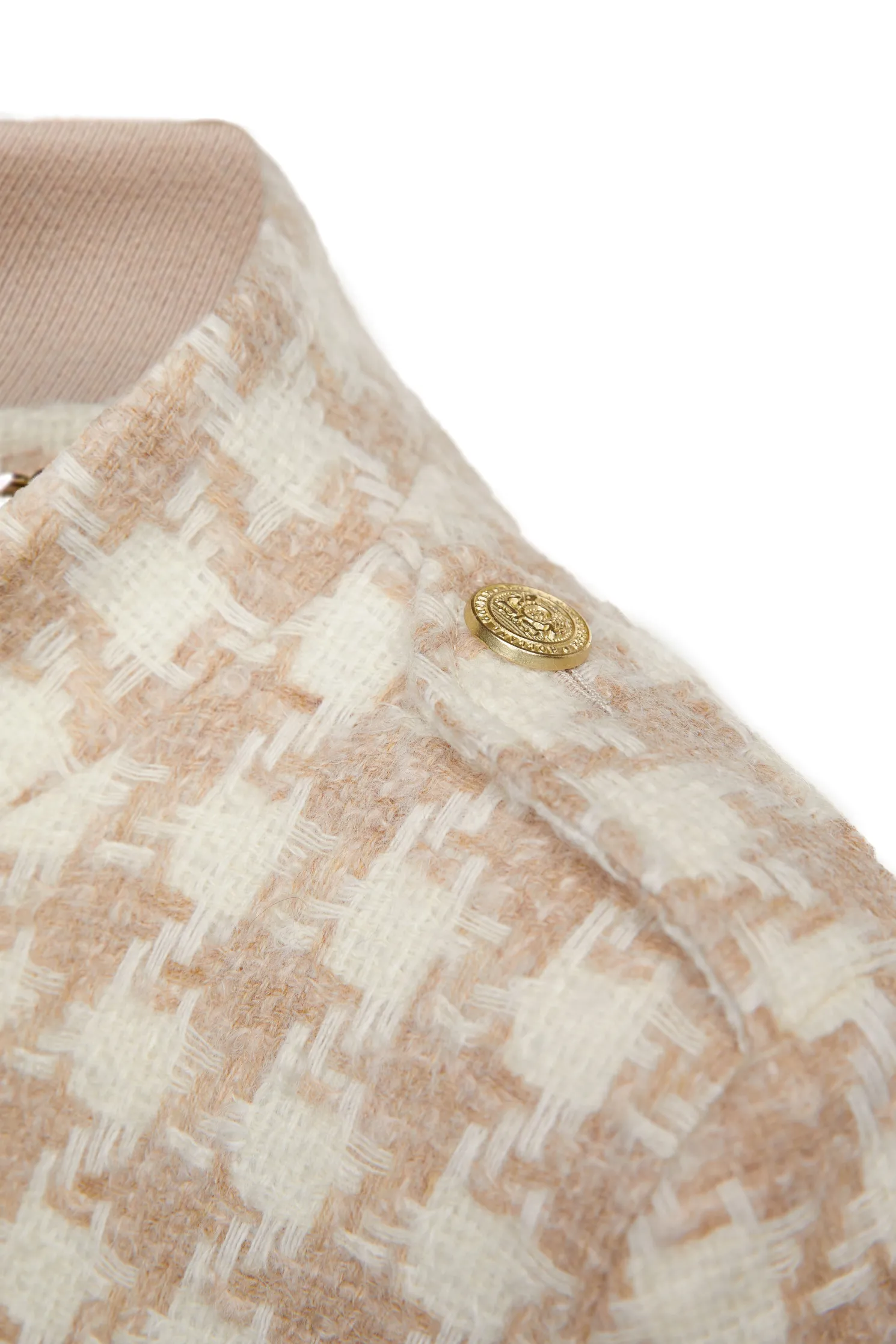 Highbury Cape Coat (Camel Houndstooth)