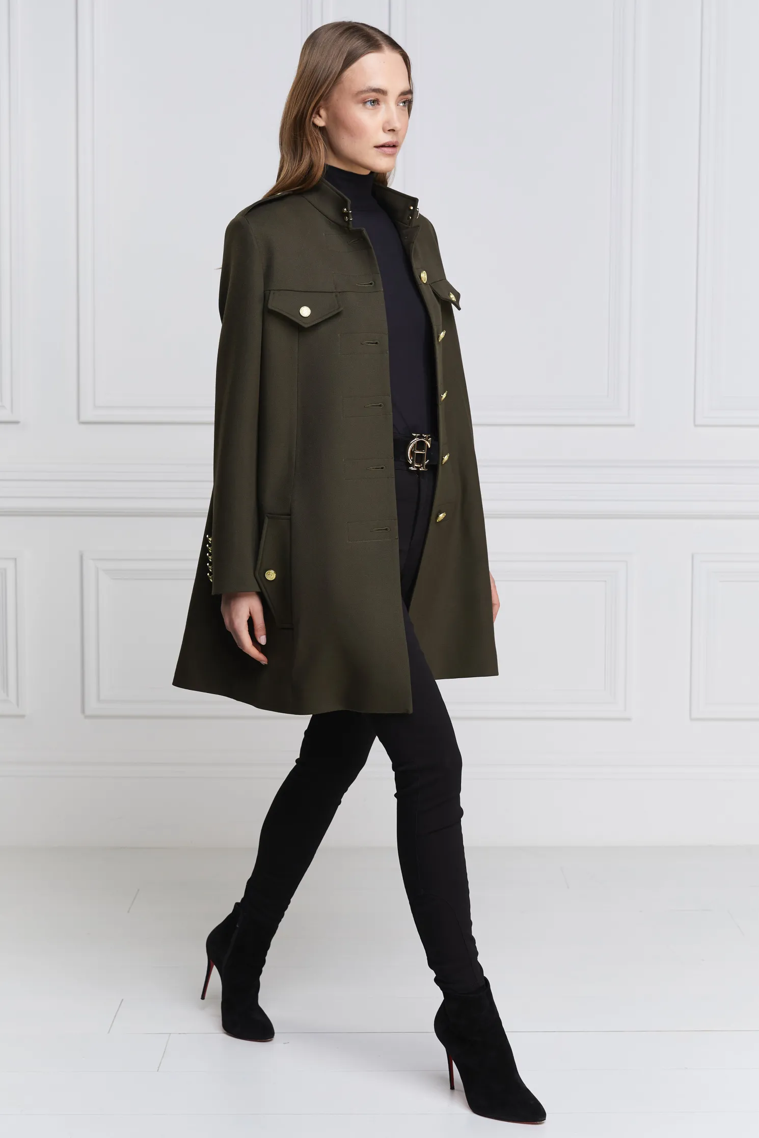 Highbury Cape Coat (Khaki Barathea)