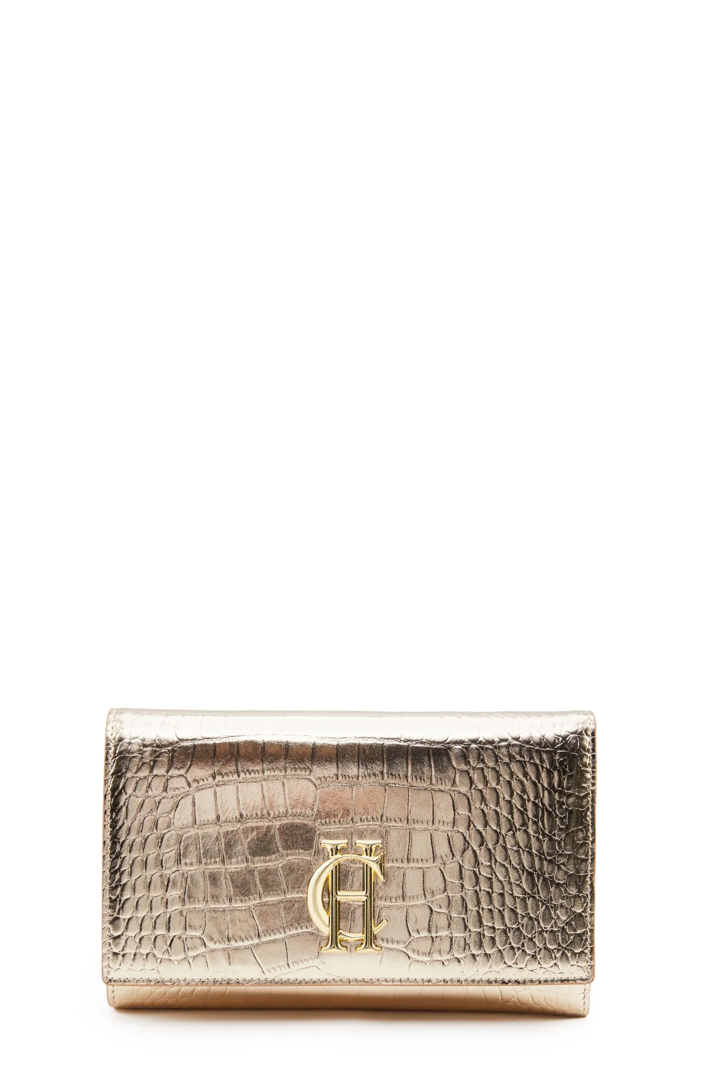 Highbury Clutch Bag (Gold Croc)