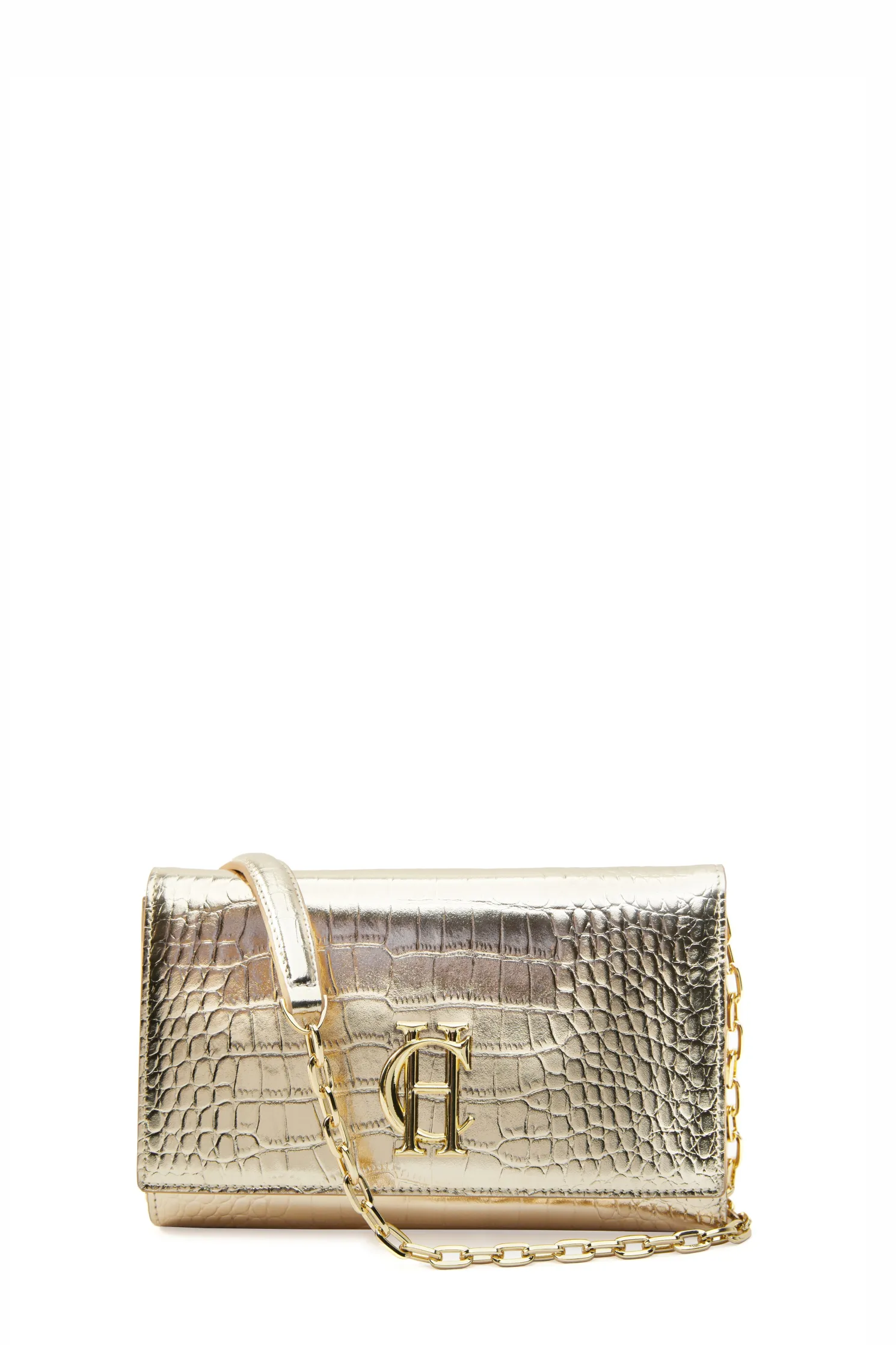 Highbury Clutch Bag (Gold Croc)