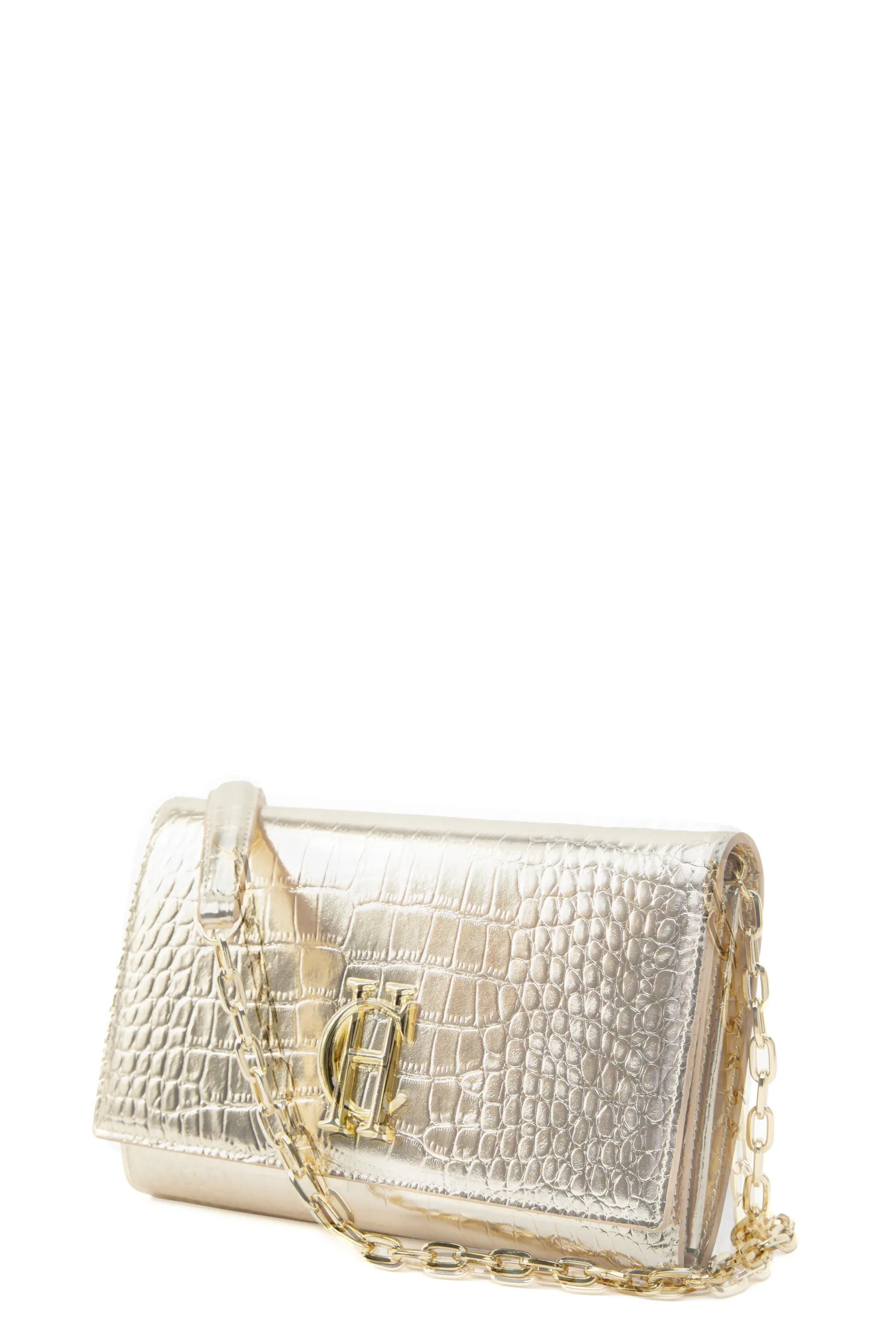 Highbury Clutch Bag (Gold Croc)