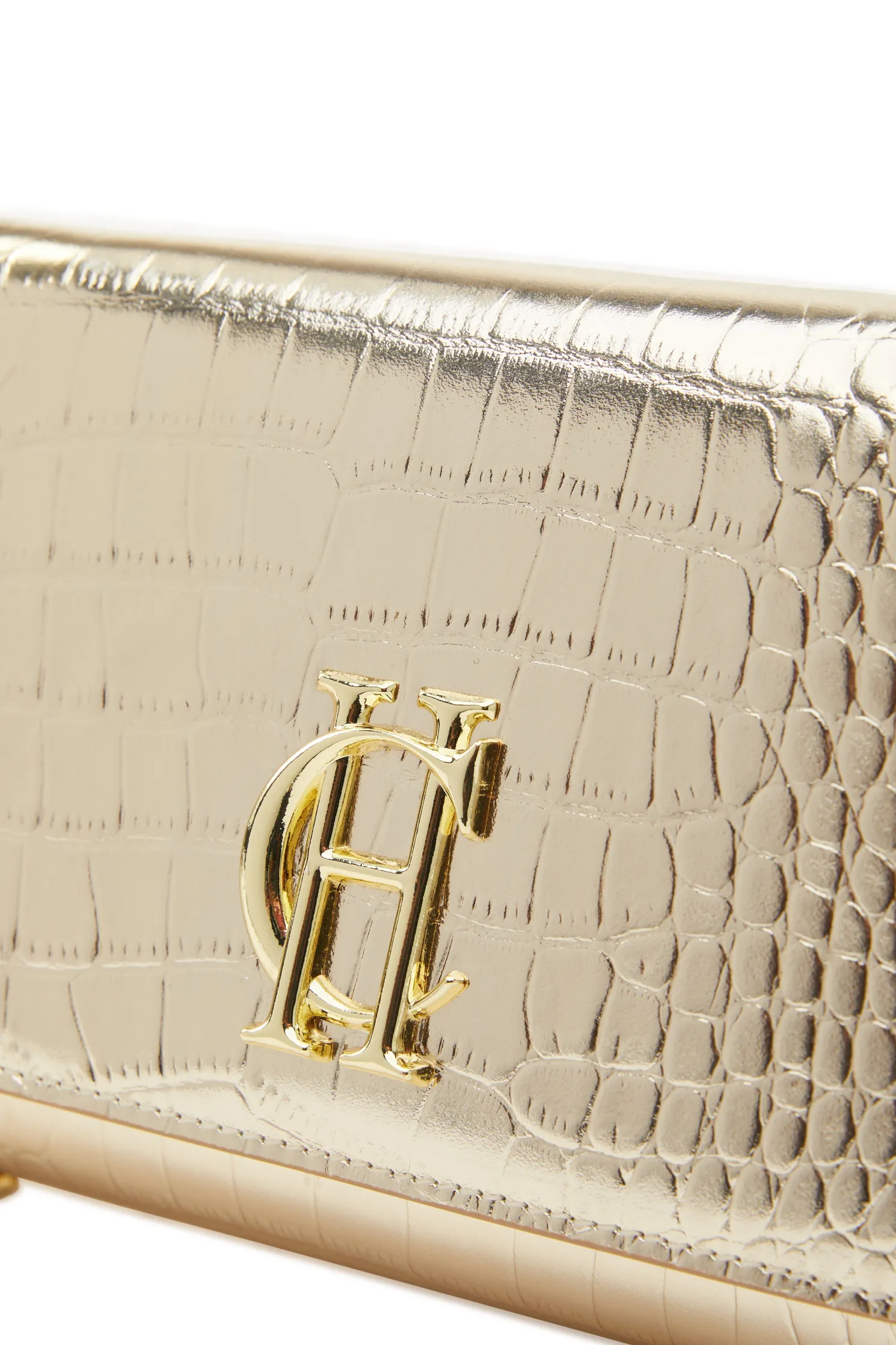 Highbury Clutch Bag (Gold Croc)