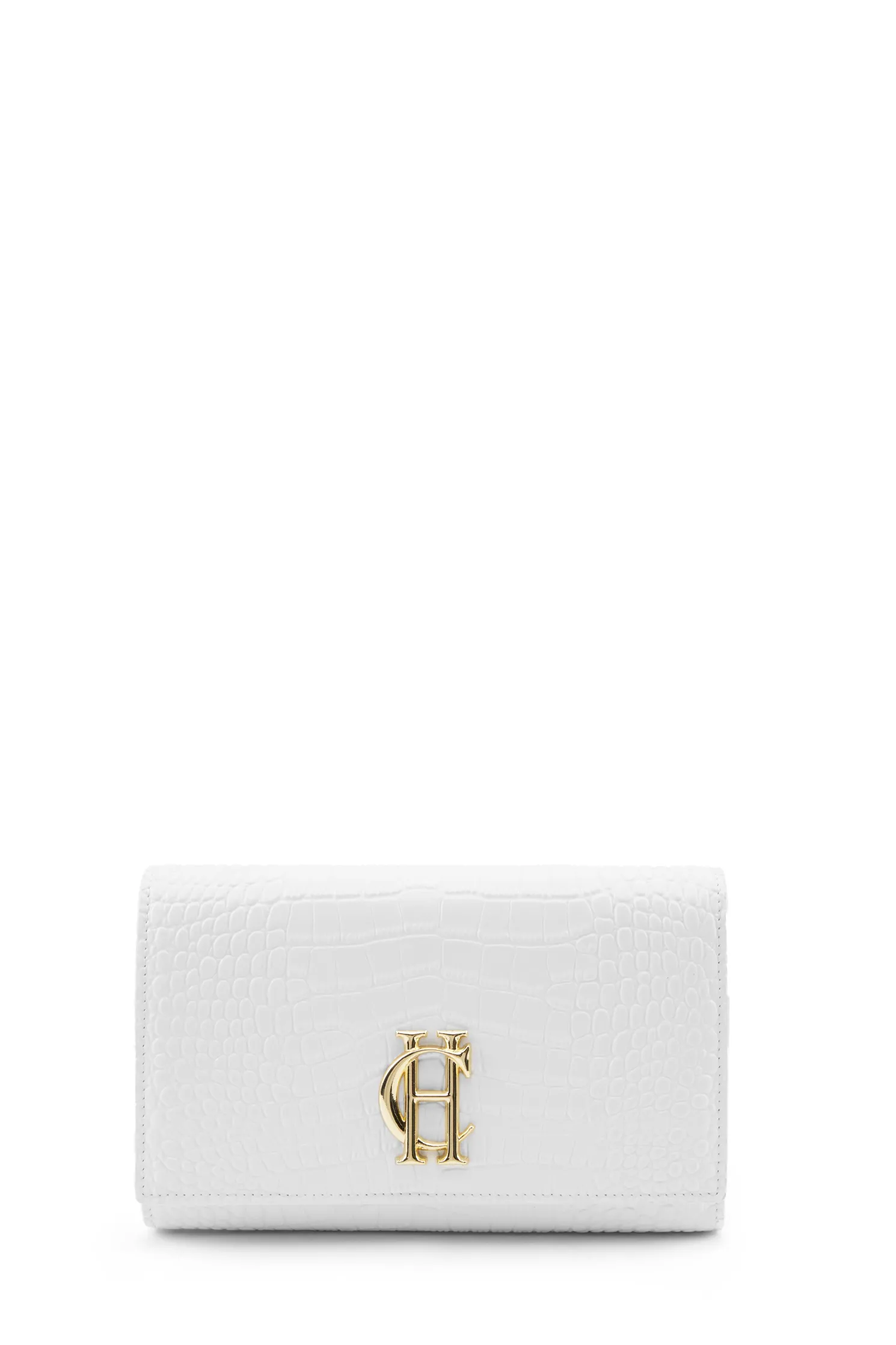 Highbury Clutch Bag (White Croc)
