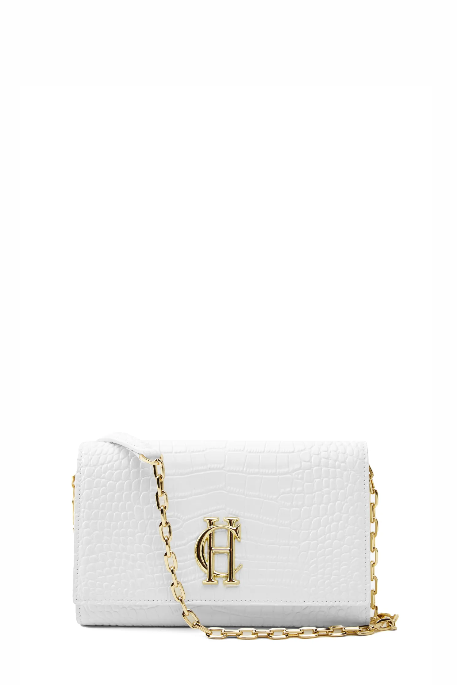 Highbury Clutch Bag (White Croc)