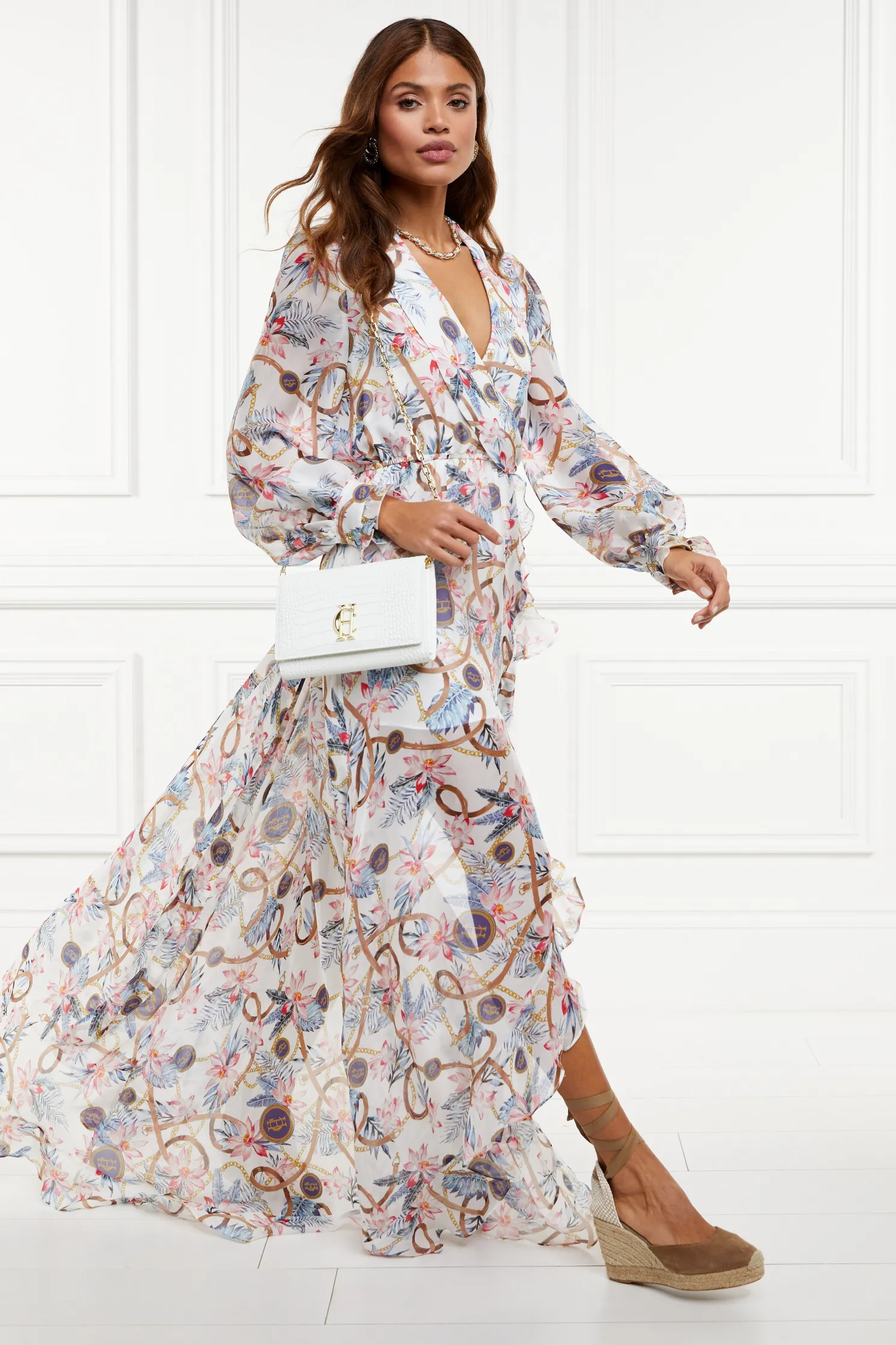 Highbury Clutch Bag (White Croc)