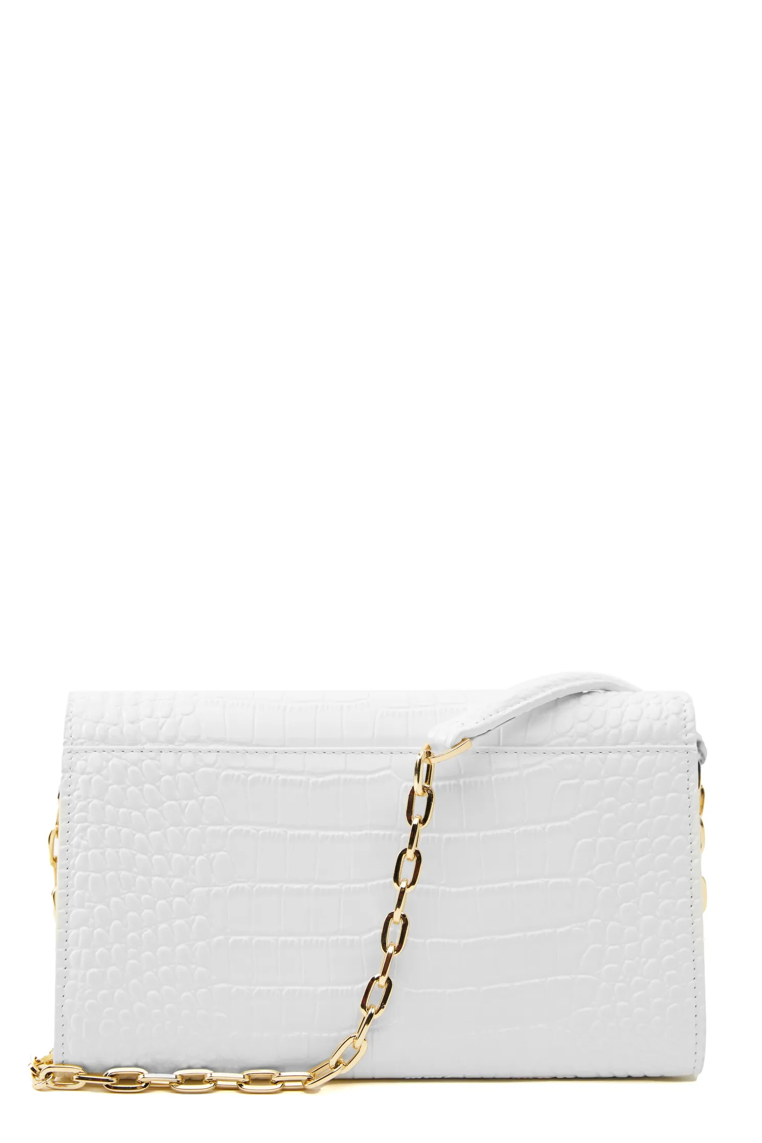 Highbury Clutch Bag (White Croc)