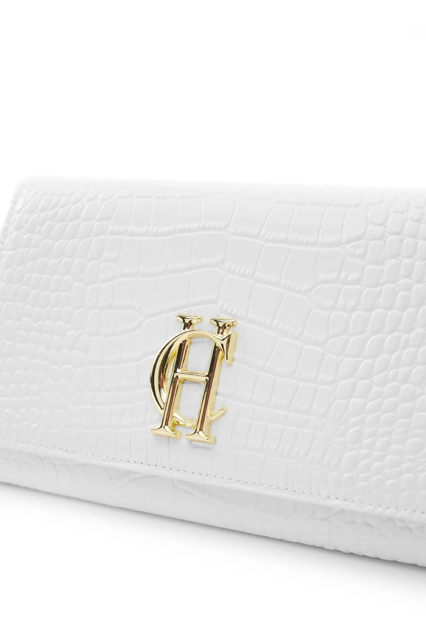 Highbury Clutch Bag (White Croc)